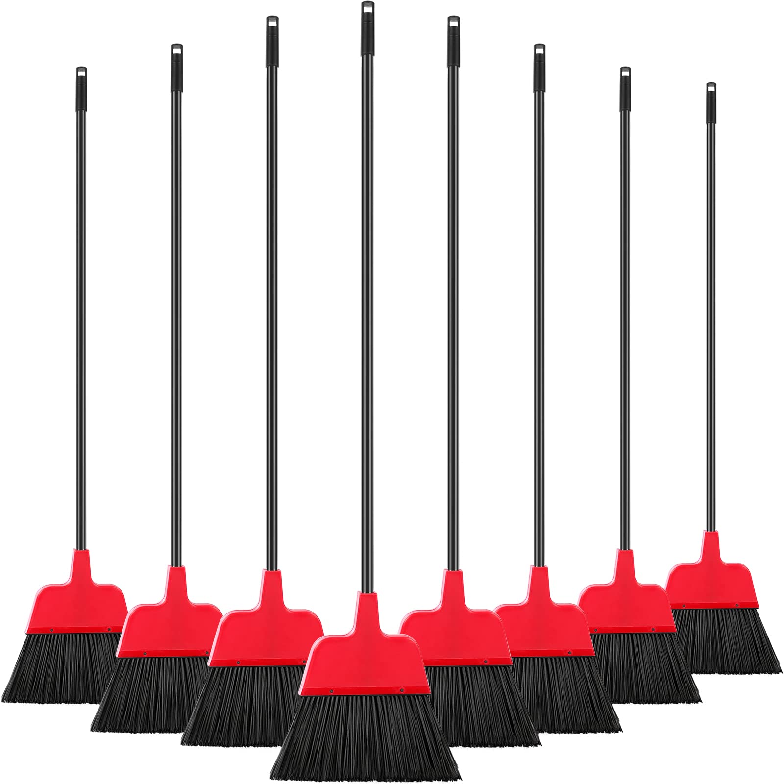8 Pcs Outdoor Broom for Floor Cleaning 54 Inch Commercial Heavy Duty Broom Long Handle Kitchen Household Angle Brooms for Sweeper Sweeping Indoor Dust Hair Cleaner Corn Shop