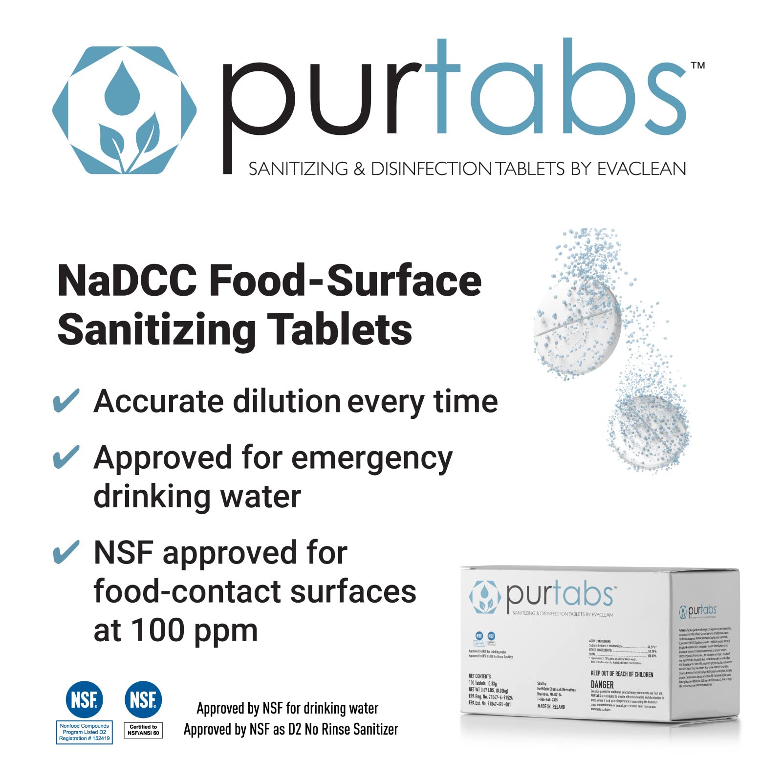 Food Contact Sanitizer Tablets (100 Count)