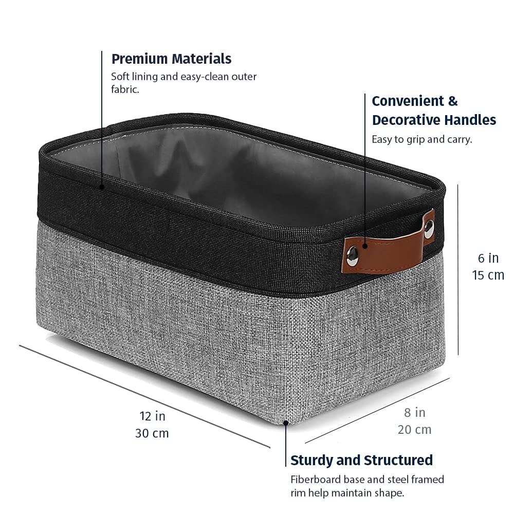 12x8in Canvas Storage Baskets (6 Count)