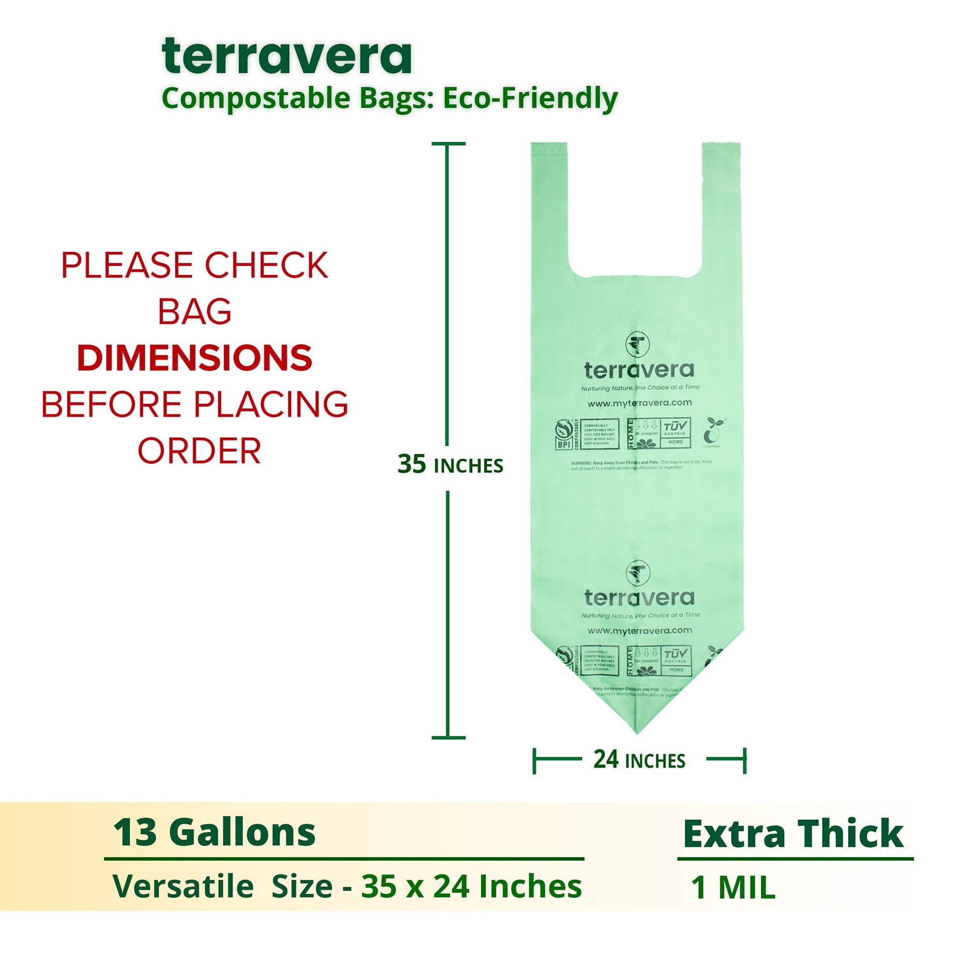 13 Gallon Compostable Trash Bags (30 Count)
