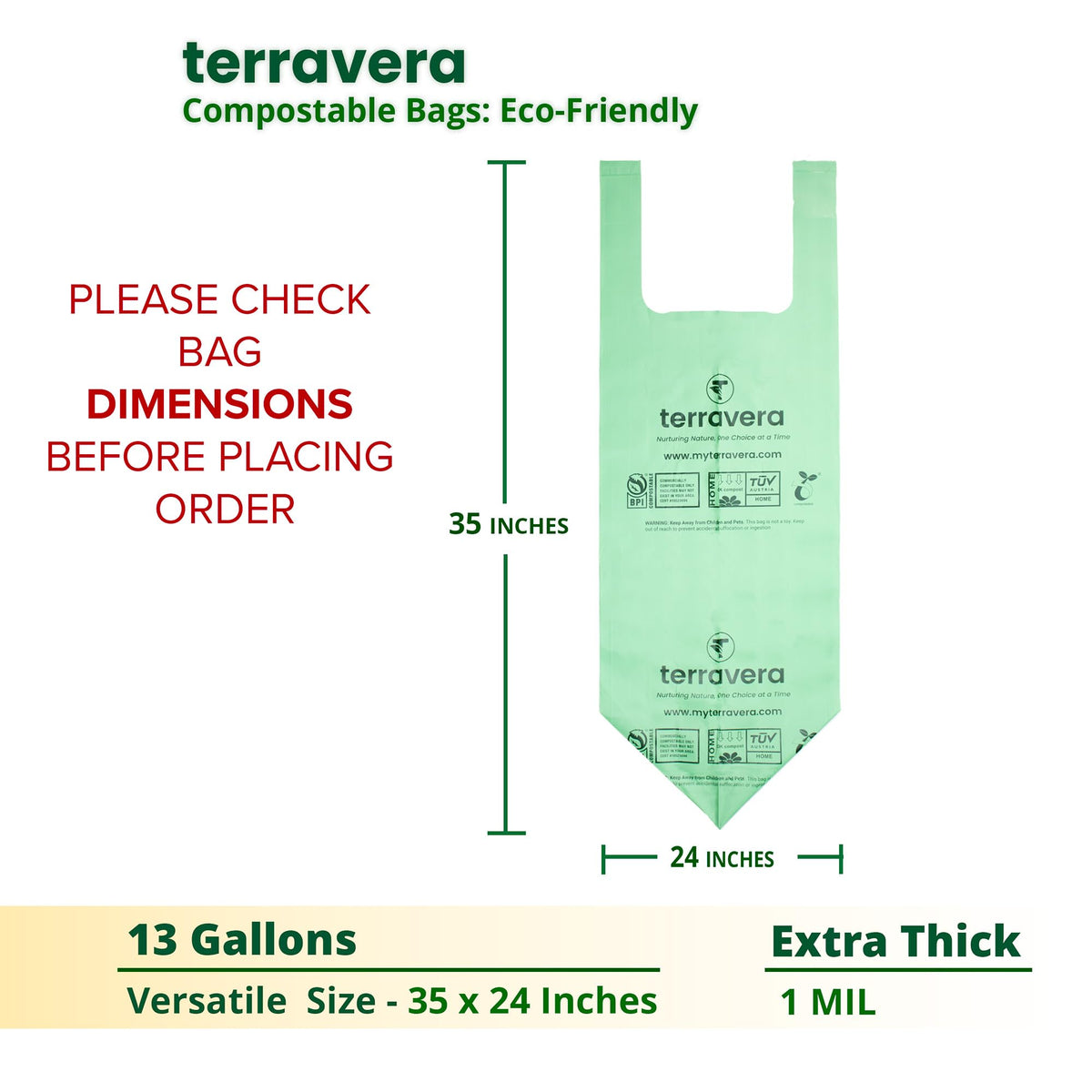 13 Gallon Compostable Trash Bags (30 Count)