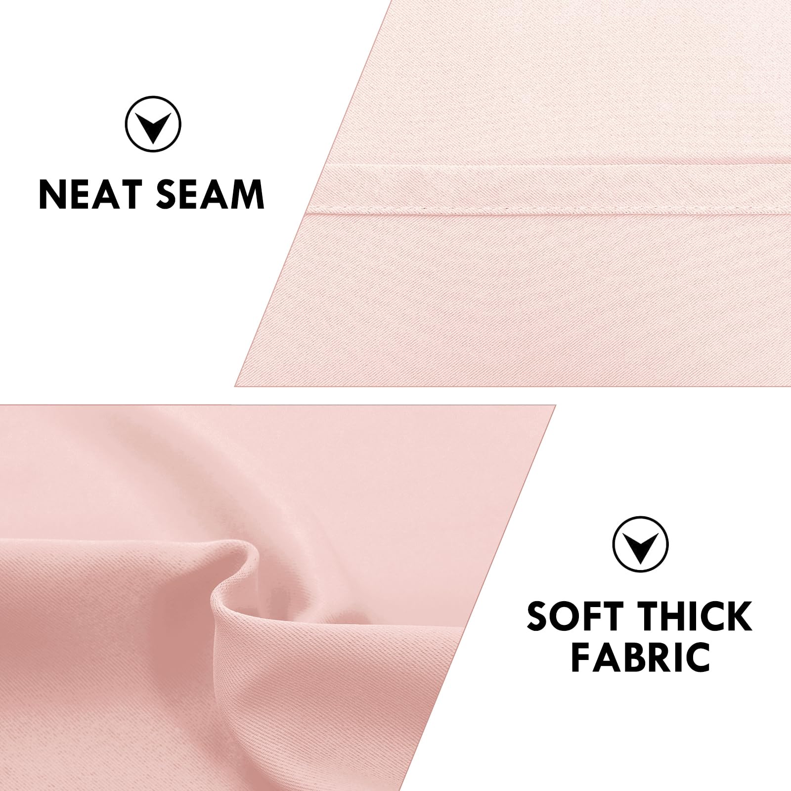 Short Blackout Curtains 52 x 36 Inch for Kitchen RV Bunk Blush Pink (2 Count)