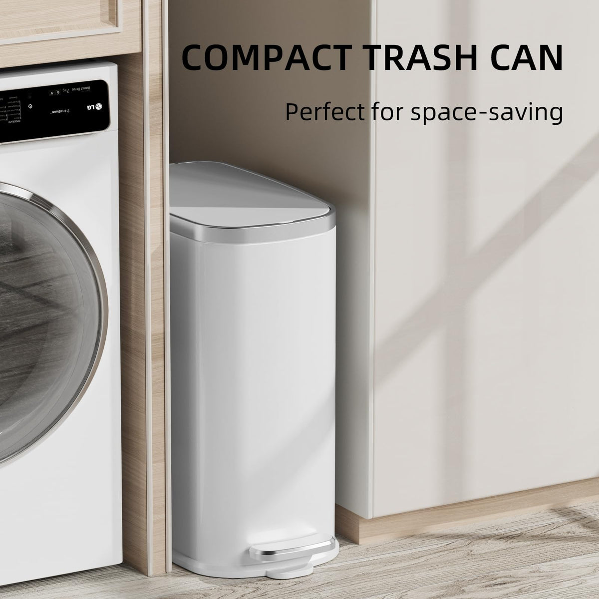 Slim Bathroom Trash Can with Lid Soft Close