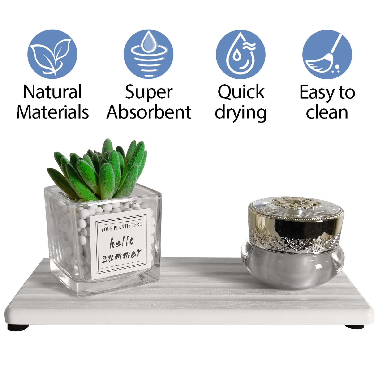 Diatomite Soap Dish Holder Water Absorbing Stone Tray Bathroom Countertop