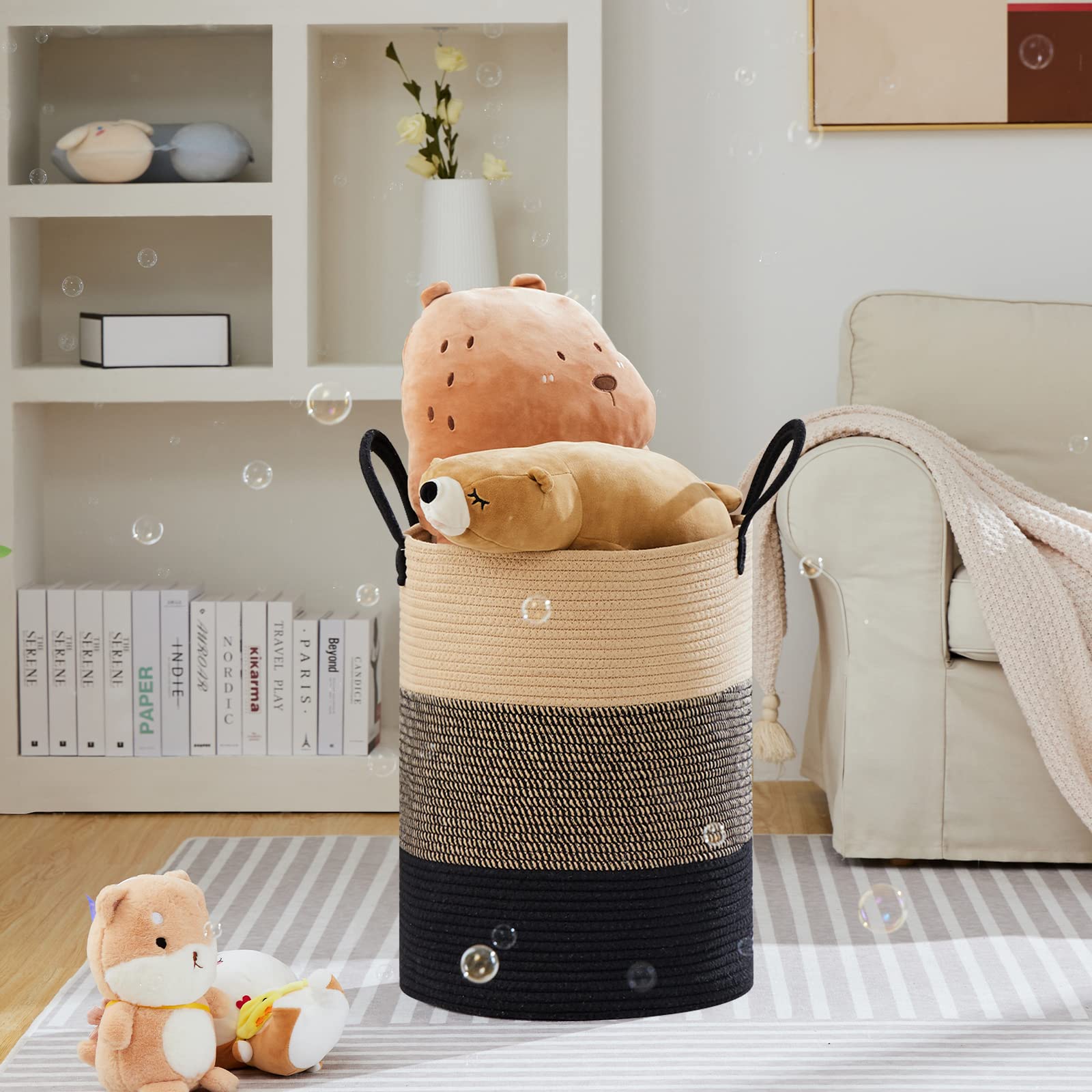 100L Extra Large Woven Laundry Basket Hamper