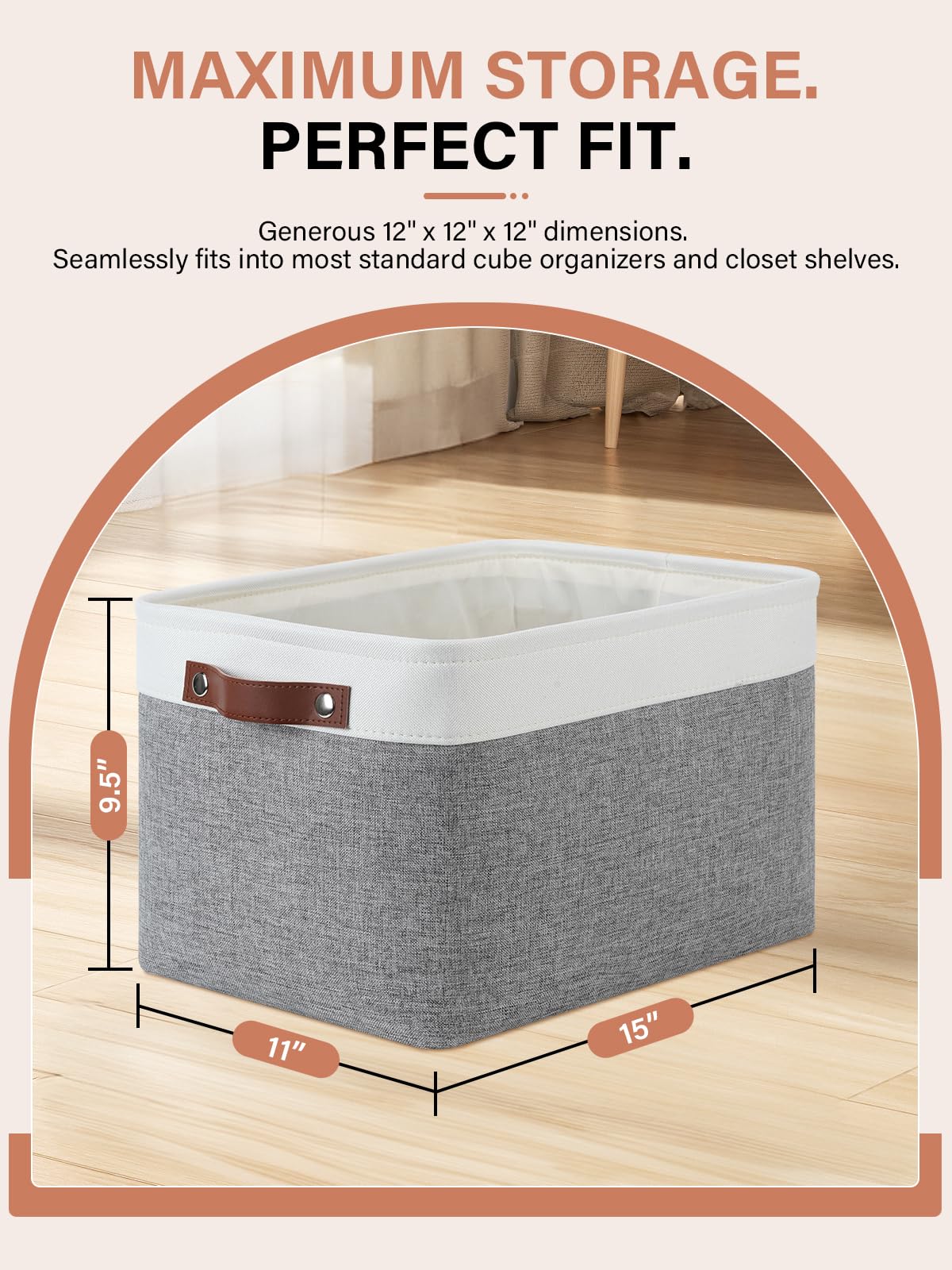 Fabric Baskets for Storage (4 Count)
