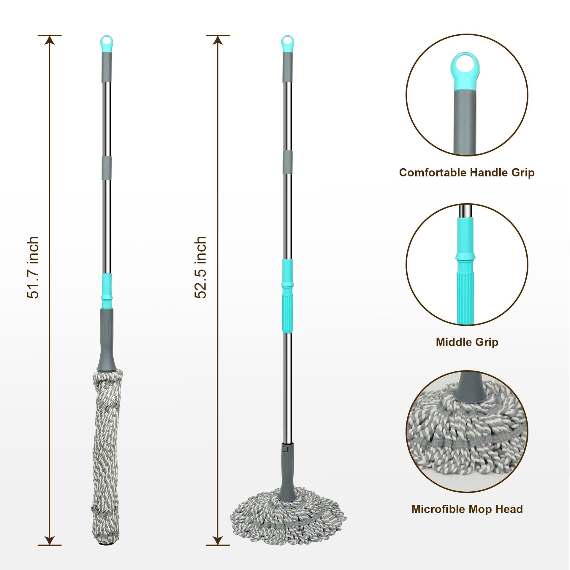 Self Wringing Mop Easy Squeeze Twist Mop