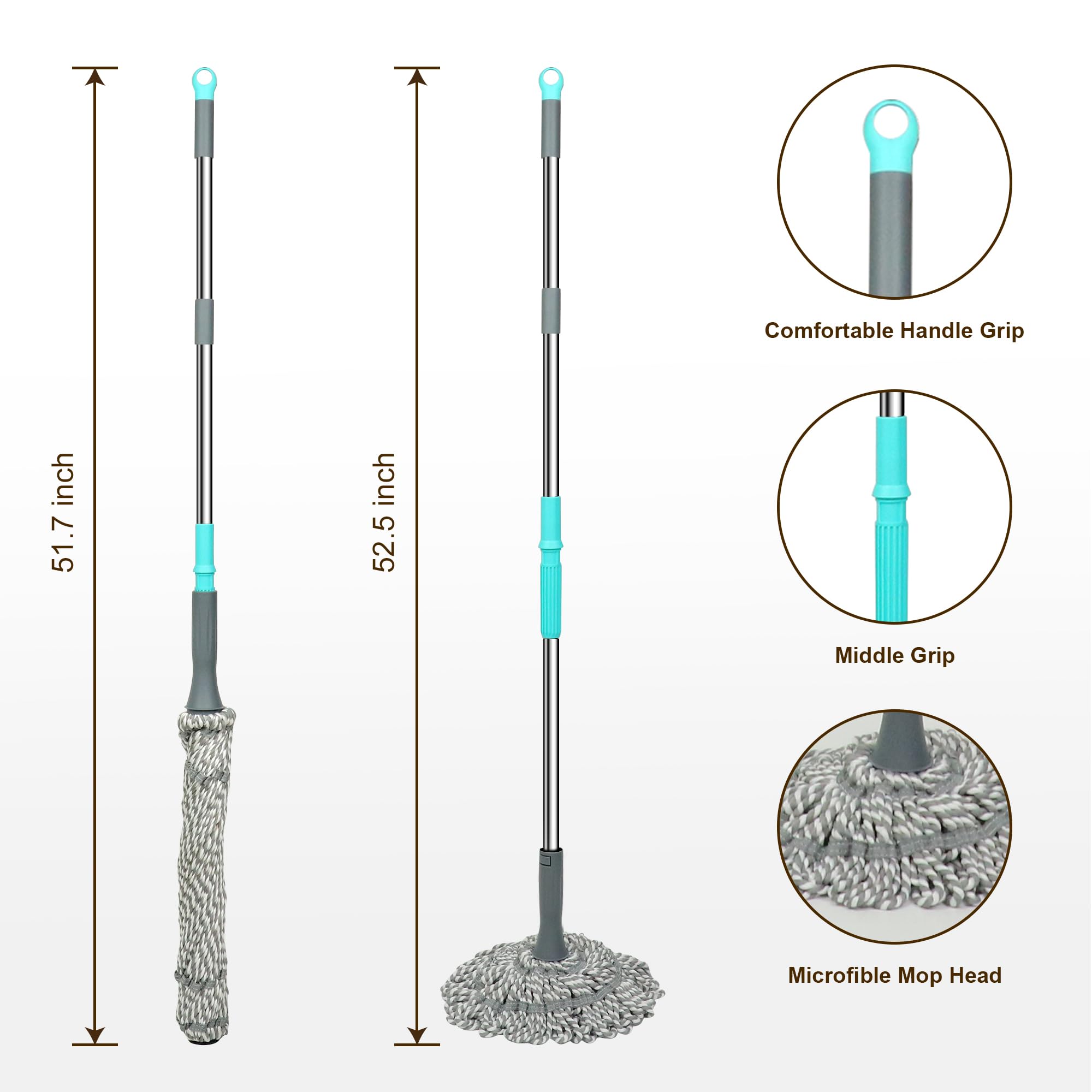 Self Wringing Mop Easy Squeeze Twist Mop