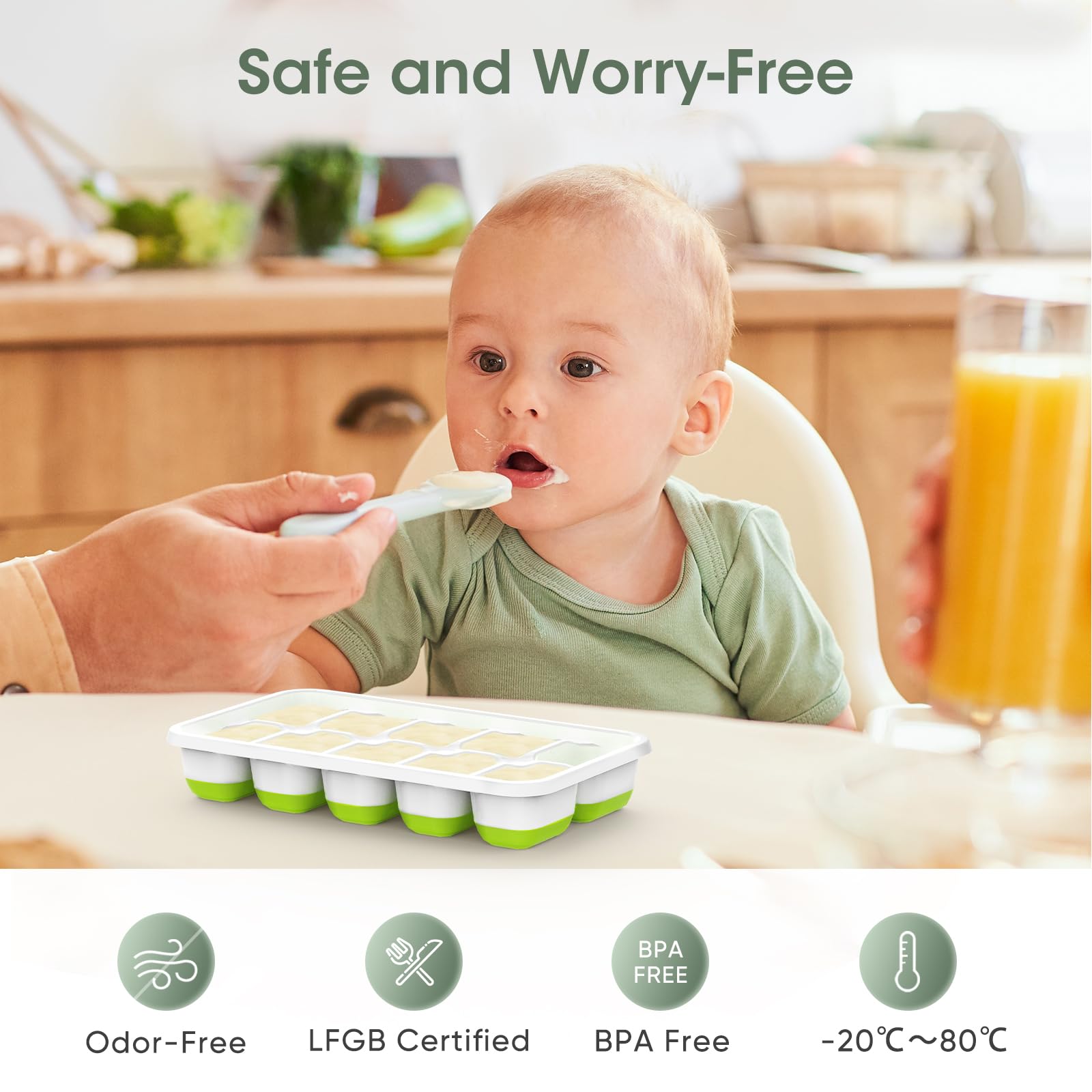 Ice Cube Tray with Lid and Bin (56 Count)