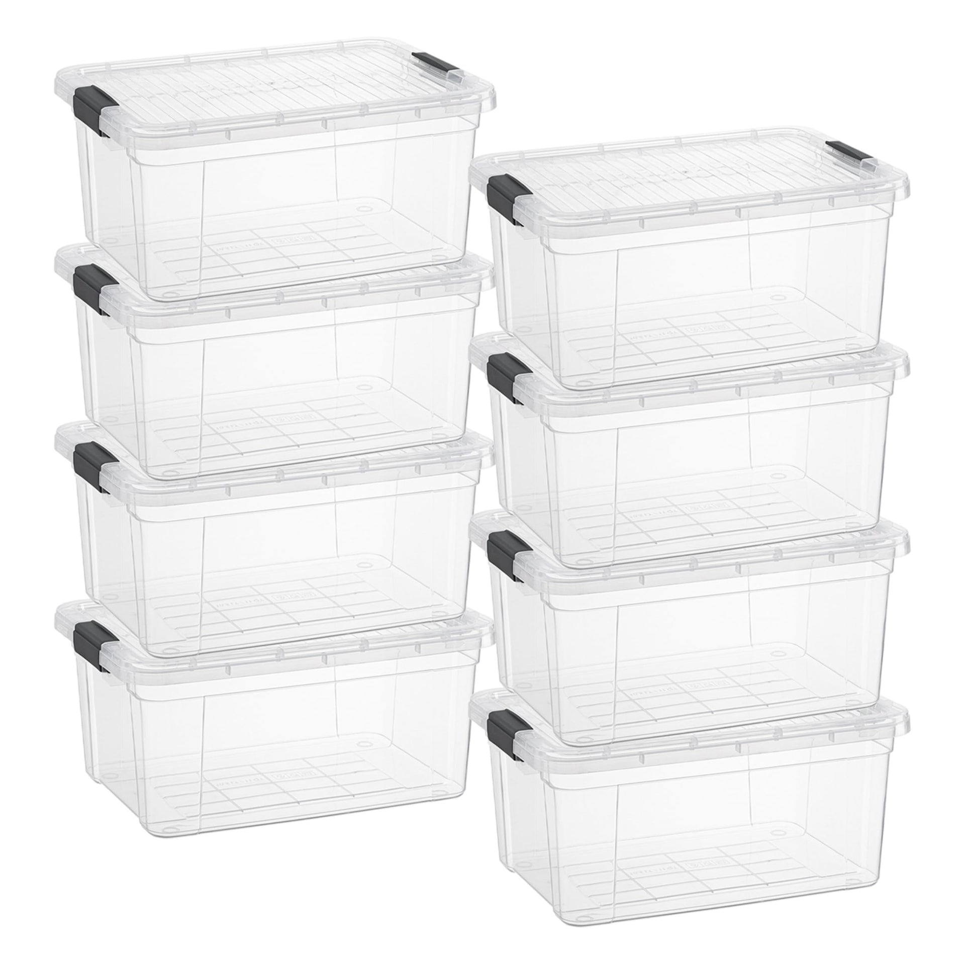 11 Quart Clear Plastic Storage Boxes with Lids (8 Count)
