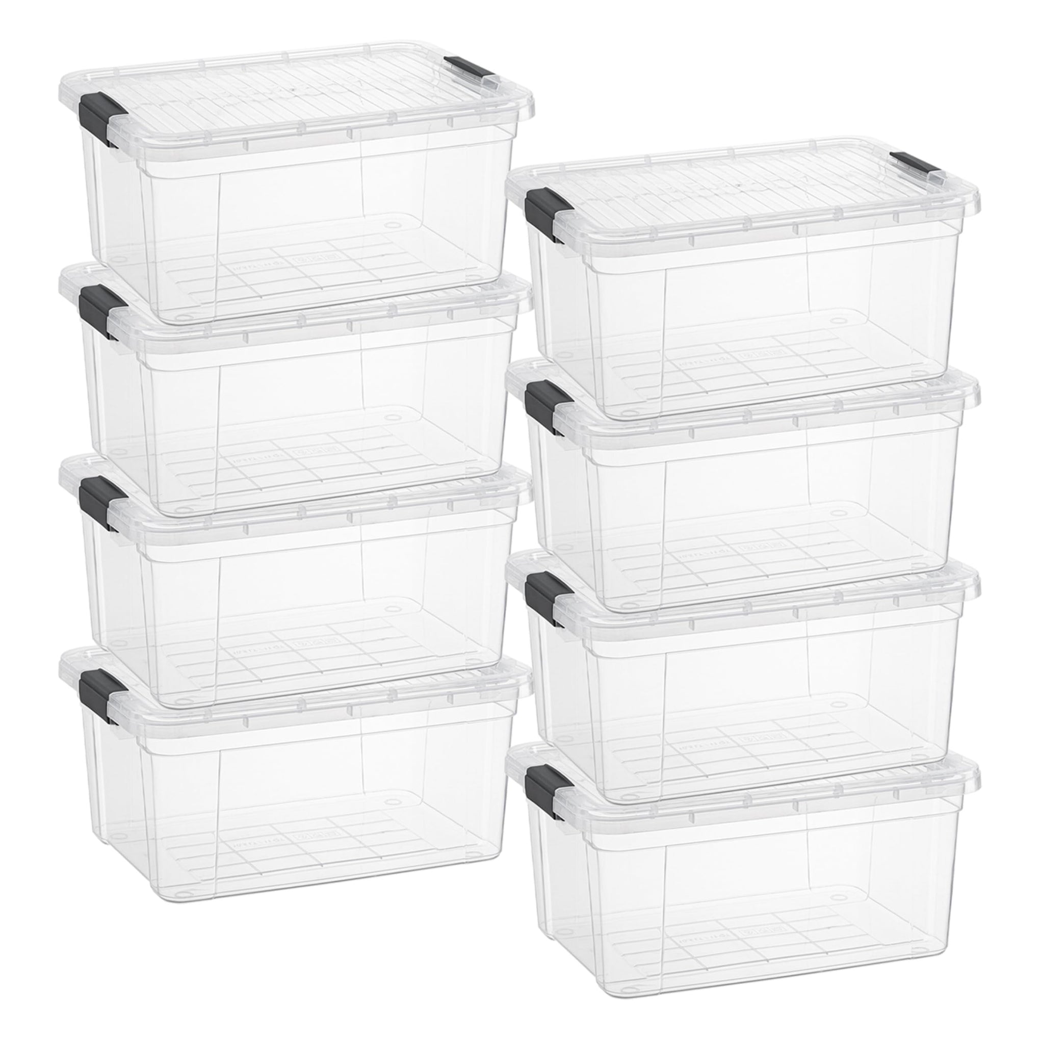 11 Quart Clear Plastic Storage Boxes with Lids (8 Count)