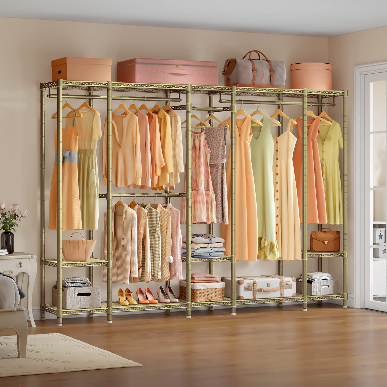 V50 Modern Clothing Rack with Adjustable Shelves