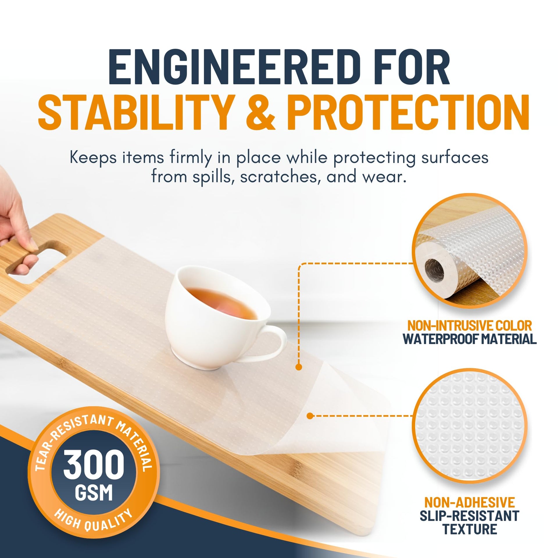Refrigerator Liners for Shelves by Linda’s Essentials (9.83 Sq Ft)