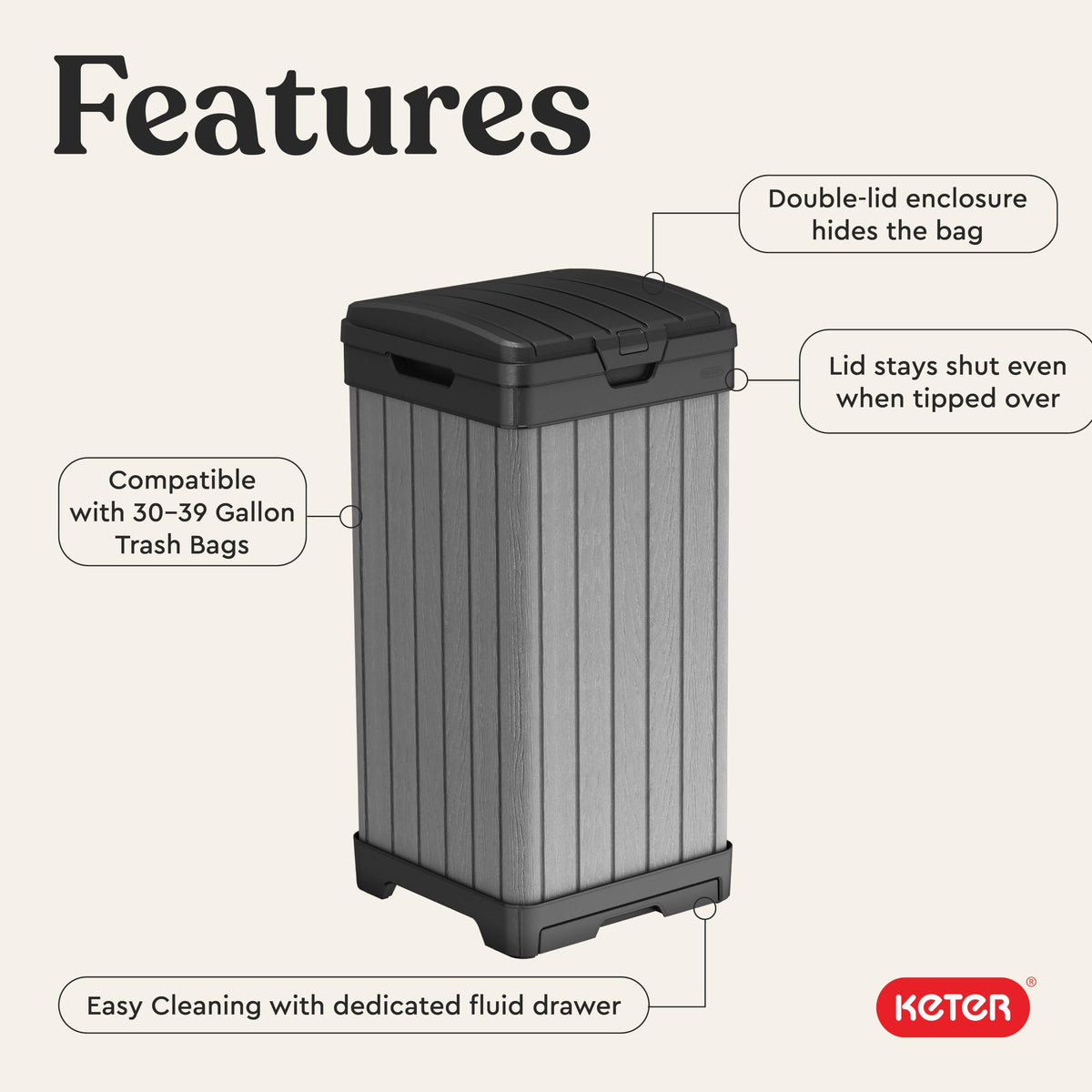 Darwin Outdoor Trash Can