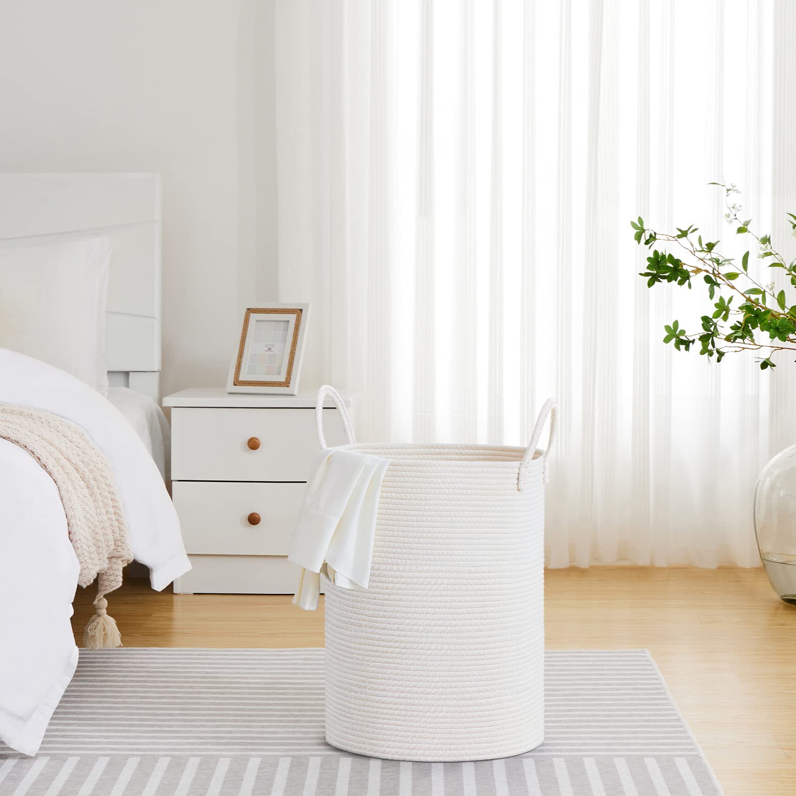 58L Tall Woven Laundry Basket Hamper