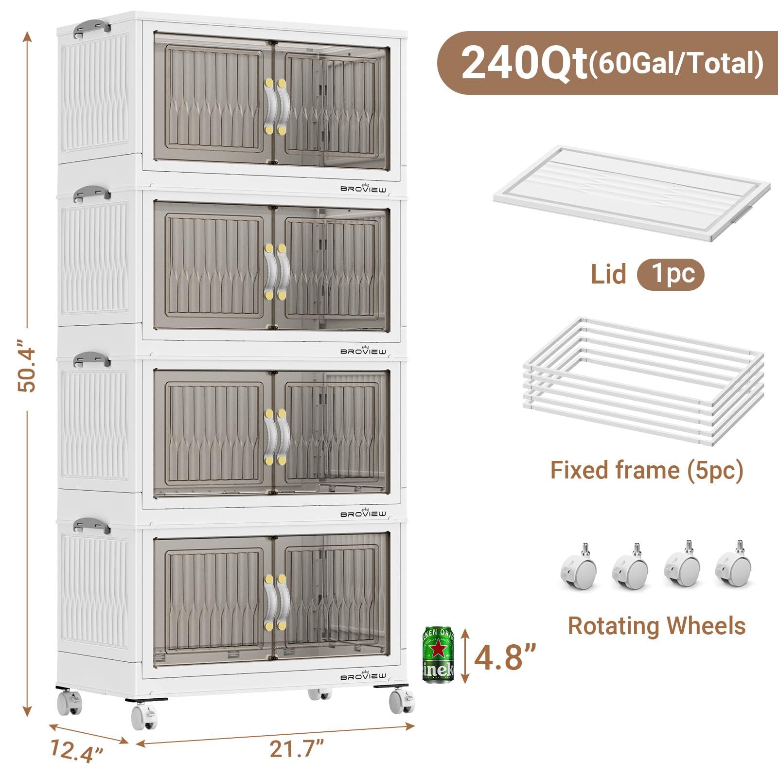 240Qt Stackable Storage Bins with Lid (4 Count)