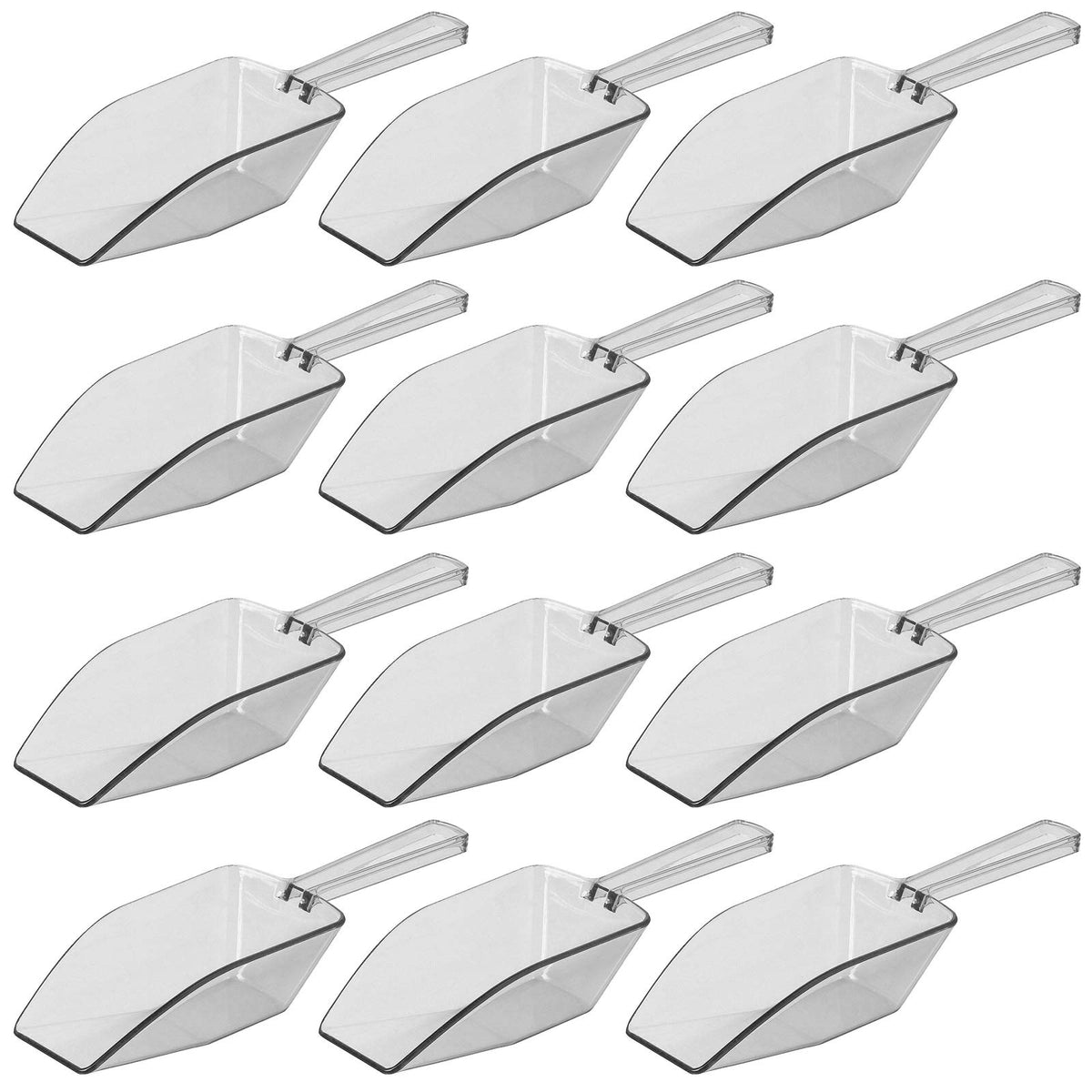 Clear Plastic Acrylic Scoops 12 Pcs (12 Count)