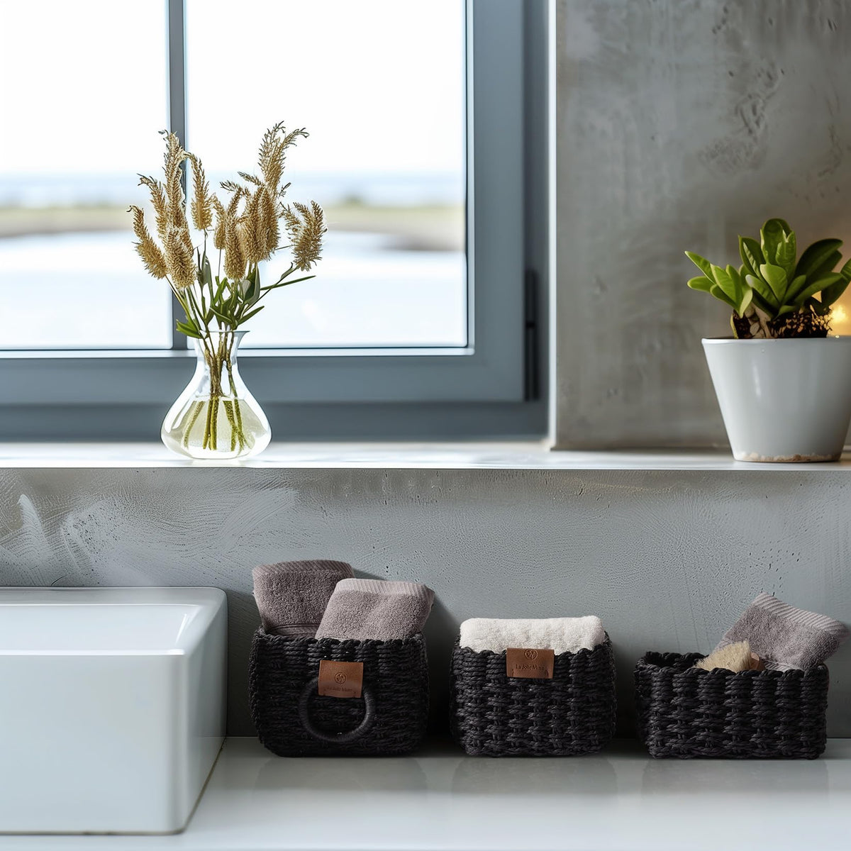 Small Wicker Baskets for Organizing (3 Count)