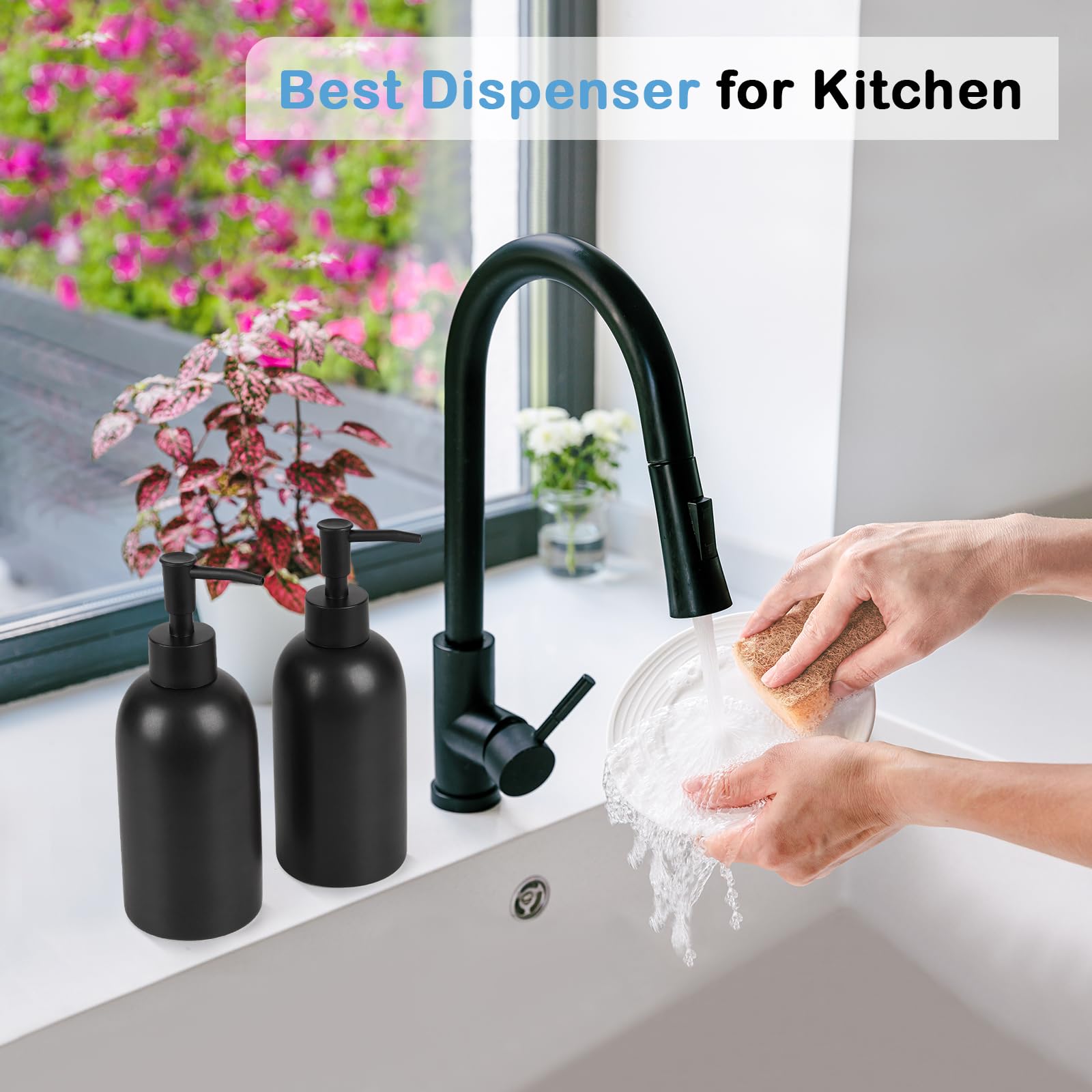Soap Dispenser Fill Dish Soap Hand Soap for Bathroom (2 Count)