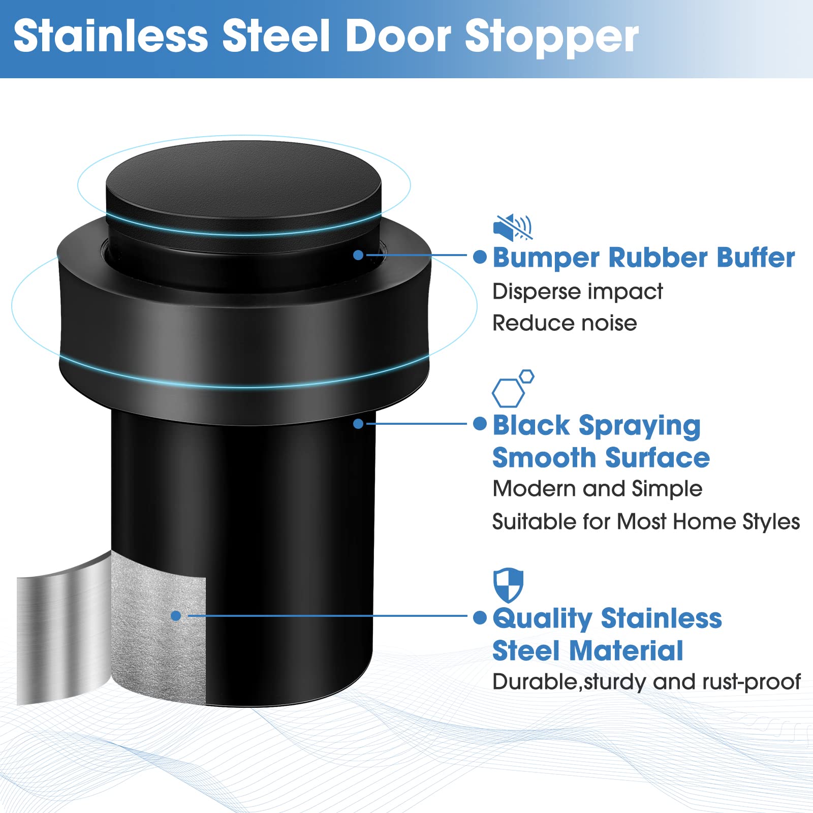30 Pcs Floor Mounted Door Stopper Stainless Steel (30 Count)