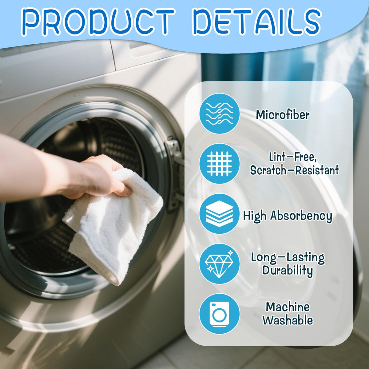 4 Pack Extra Large Microfiber Cleaning Cloths 20"x30" (4 Count)