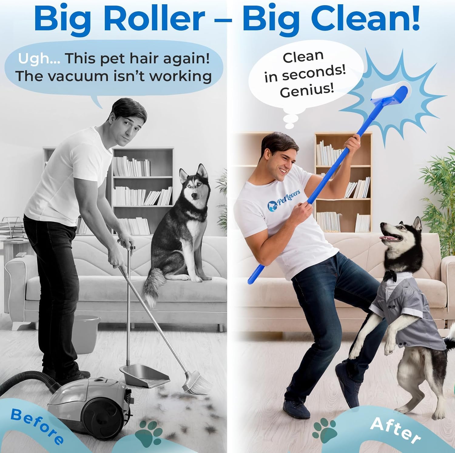 Large Lint Roller with 3 Refills