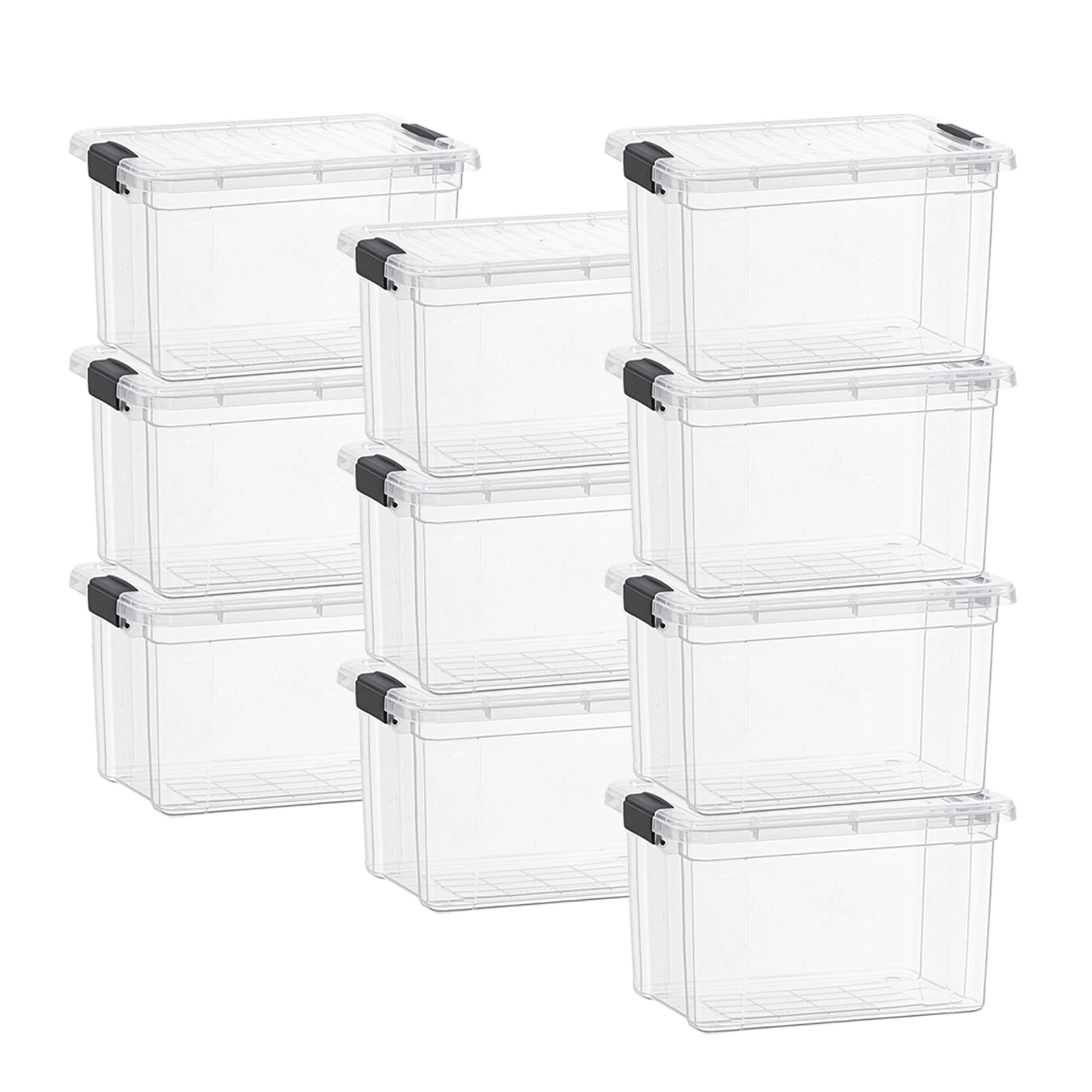 26.5 Quart Clear Plastic Storage Boxes with Lids (10 Count)
