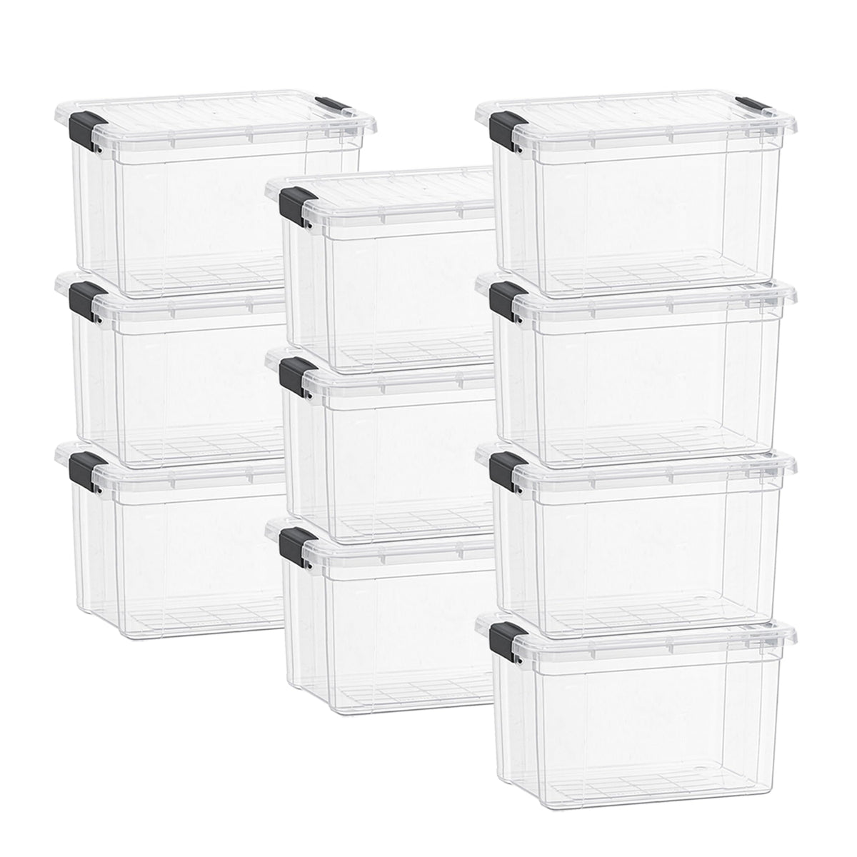 26.5 Quart Clear Plastic Storage Boxes with Lids (10 Count)