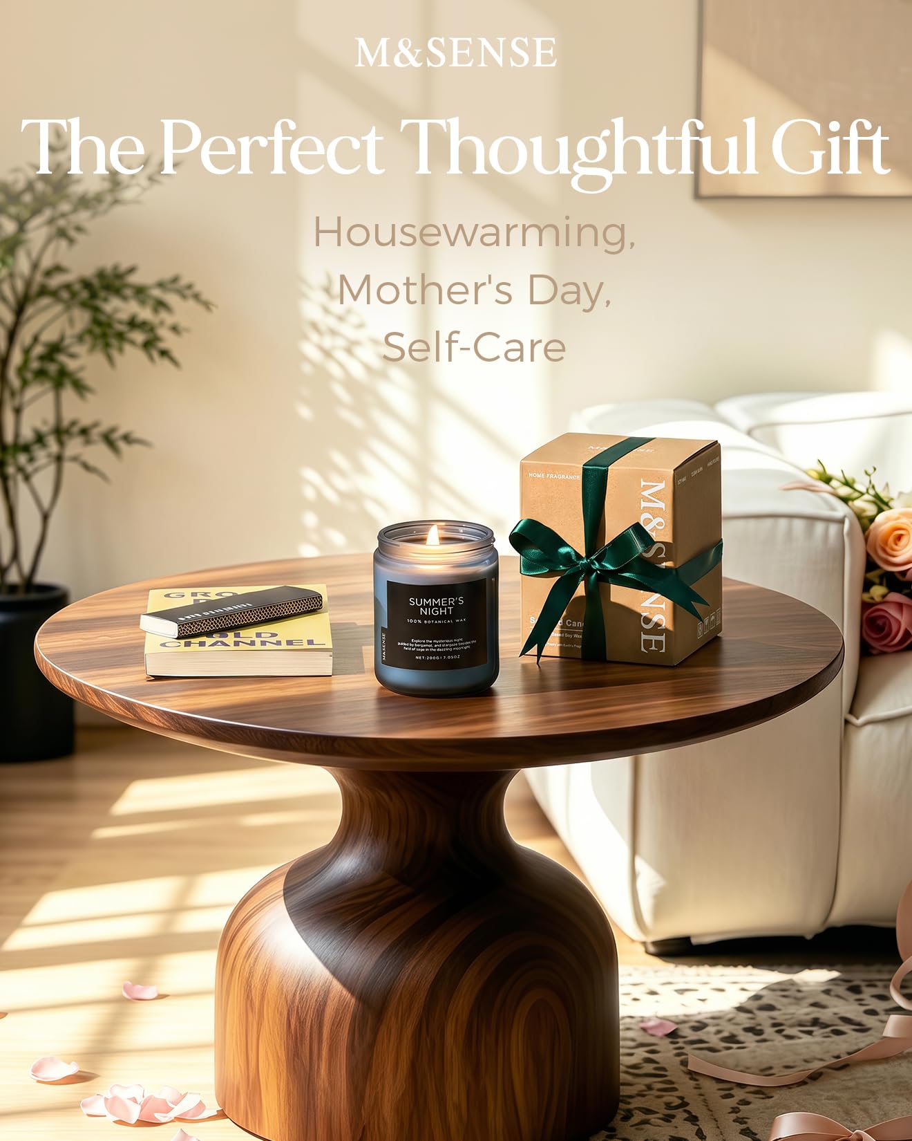 Sandalwood Rose Scented Candles for Home (7.05 Ounce)