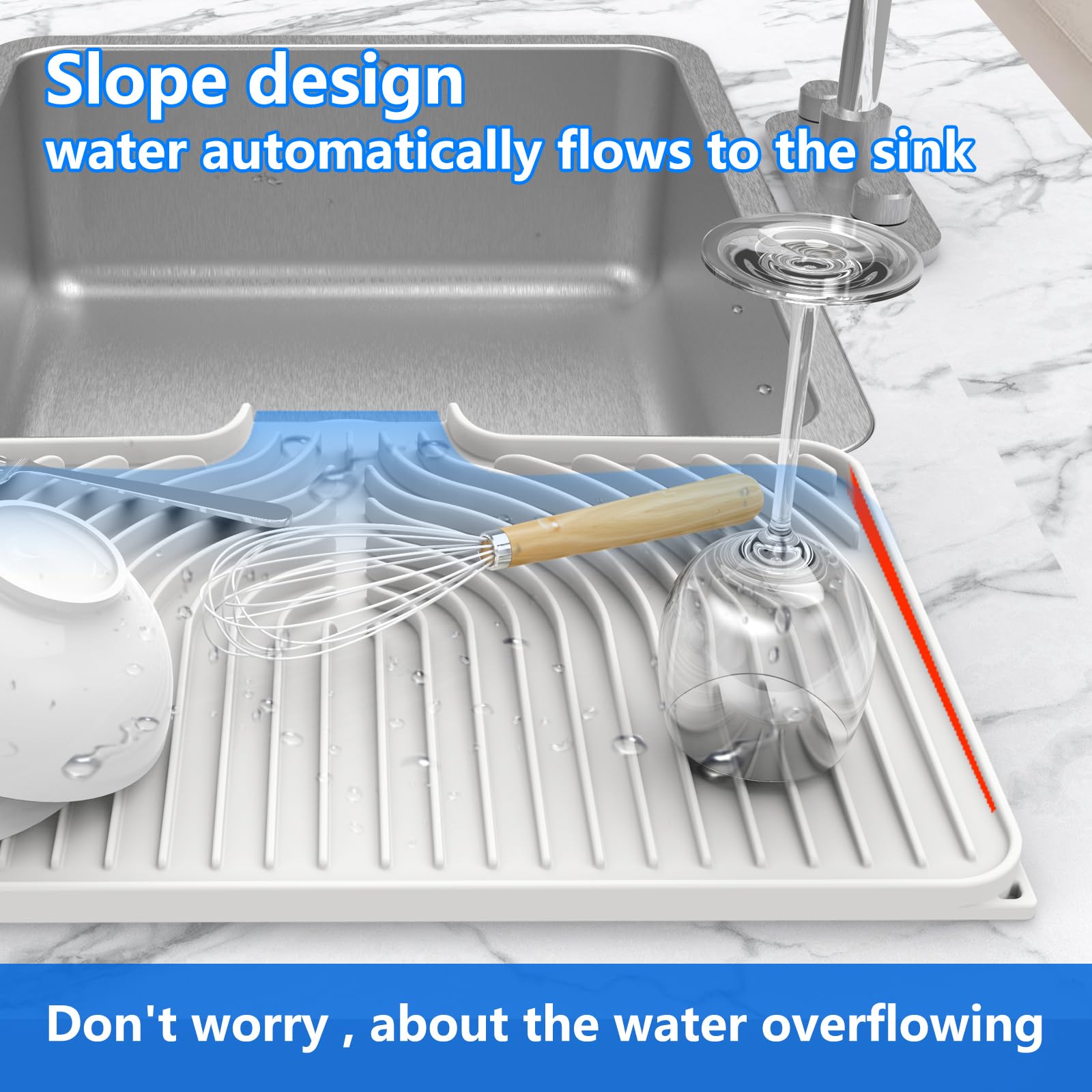 Dish drying mats for kitchen counter