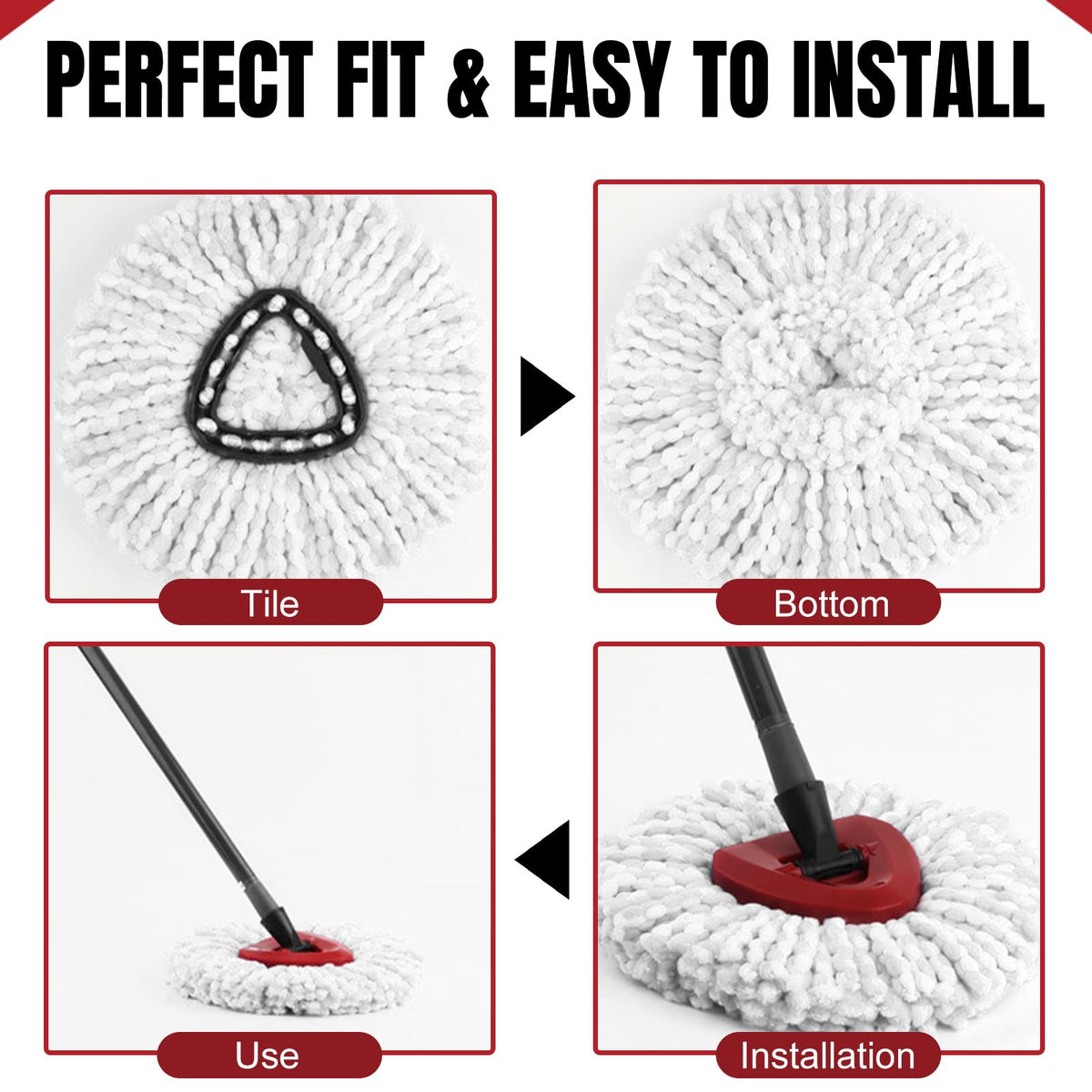 12Pcs Spin Mop Refills Compatible with Cedar