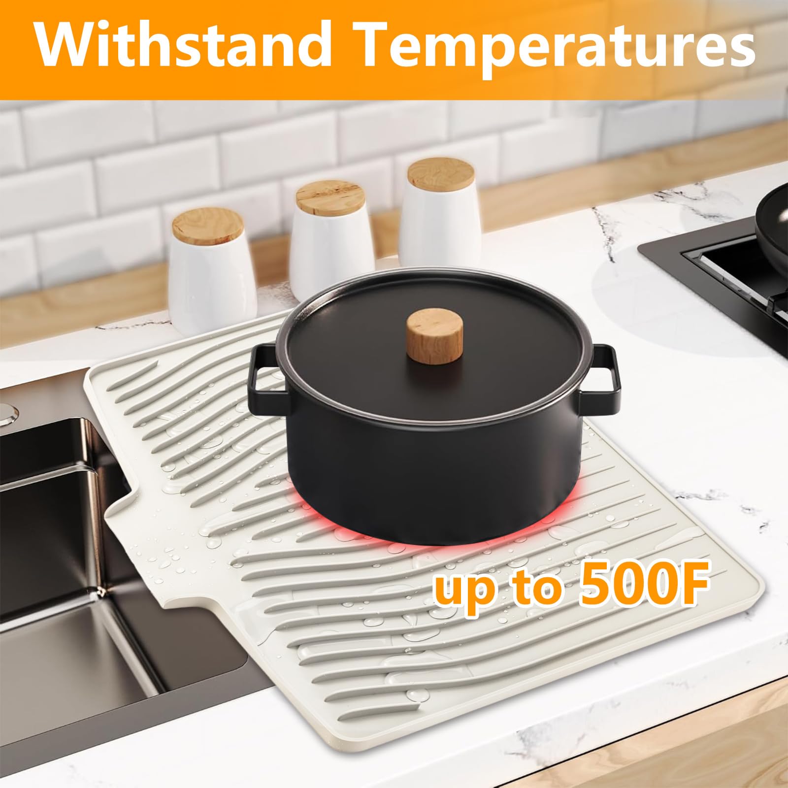 Silicone Dish Drying Mat for Kitchen Counter