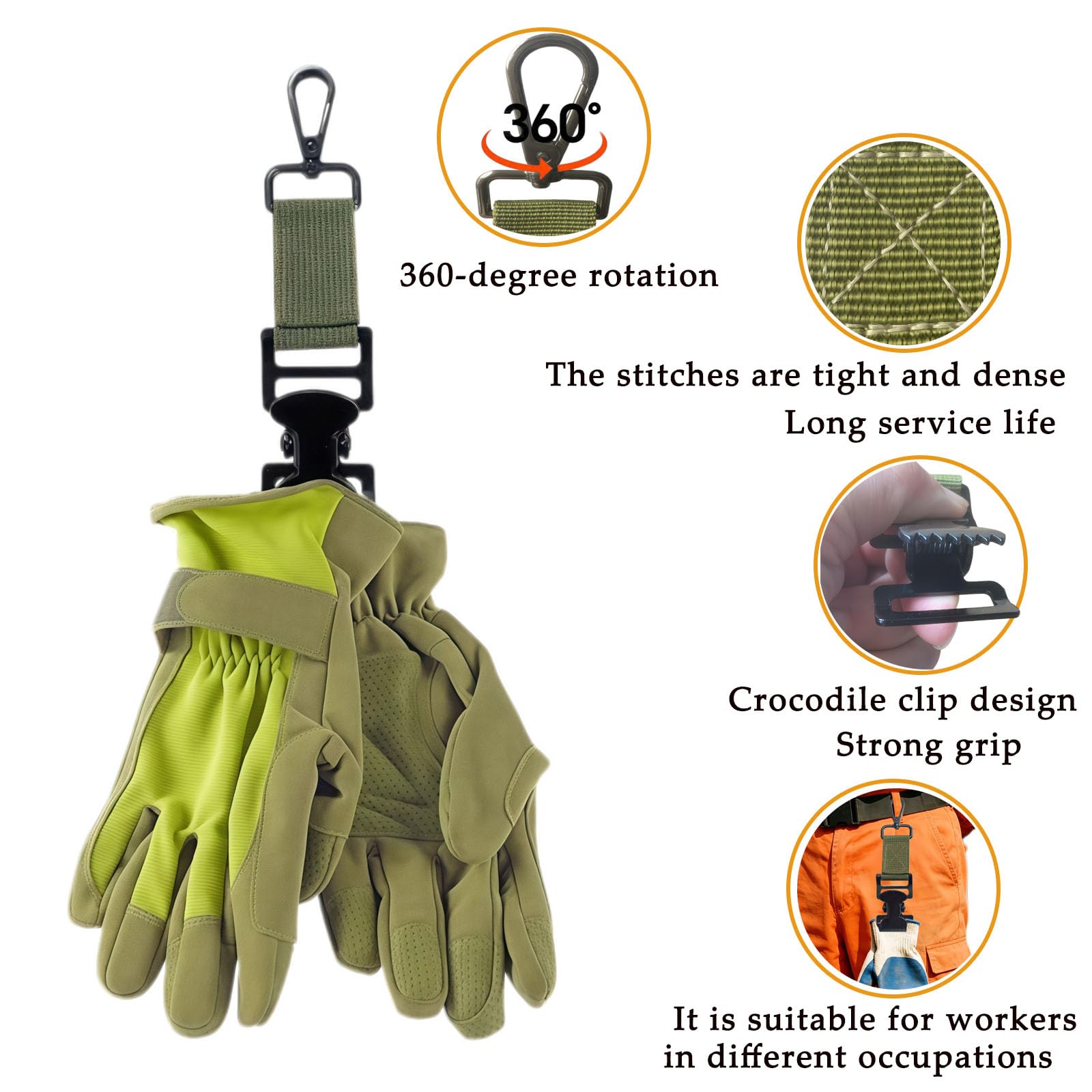 4Pcs Work Glove Clip Firefighter Rescue Turnout Gear Glove Holder Strap