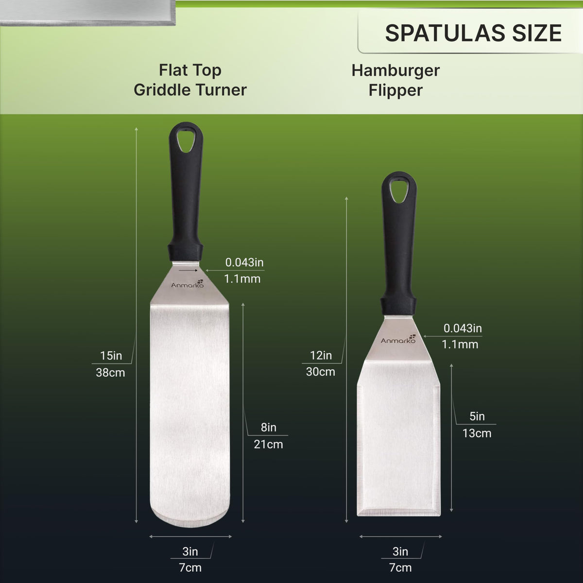 Metal Spatula Stainless Steel and Scraper (3 Count)
