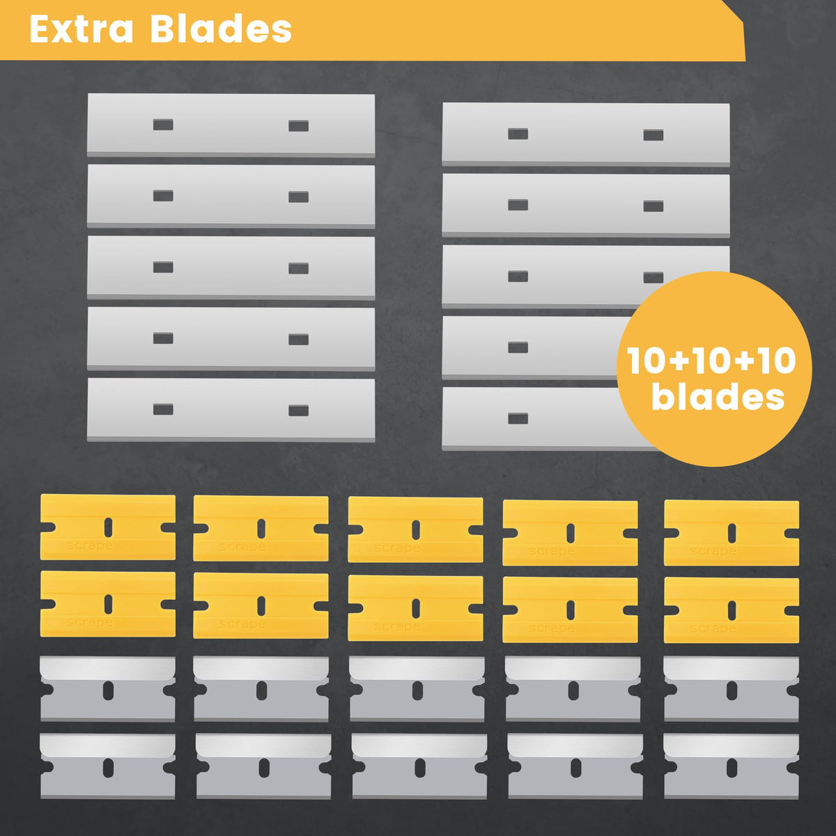 3 kinds Scraper Tool Set with 30pcs Replaceble Blades
