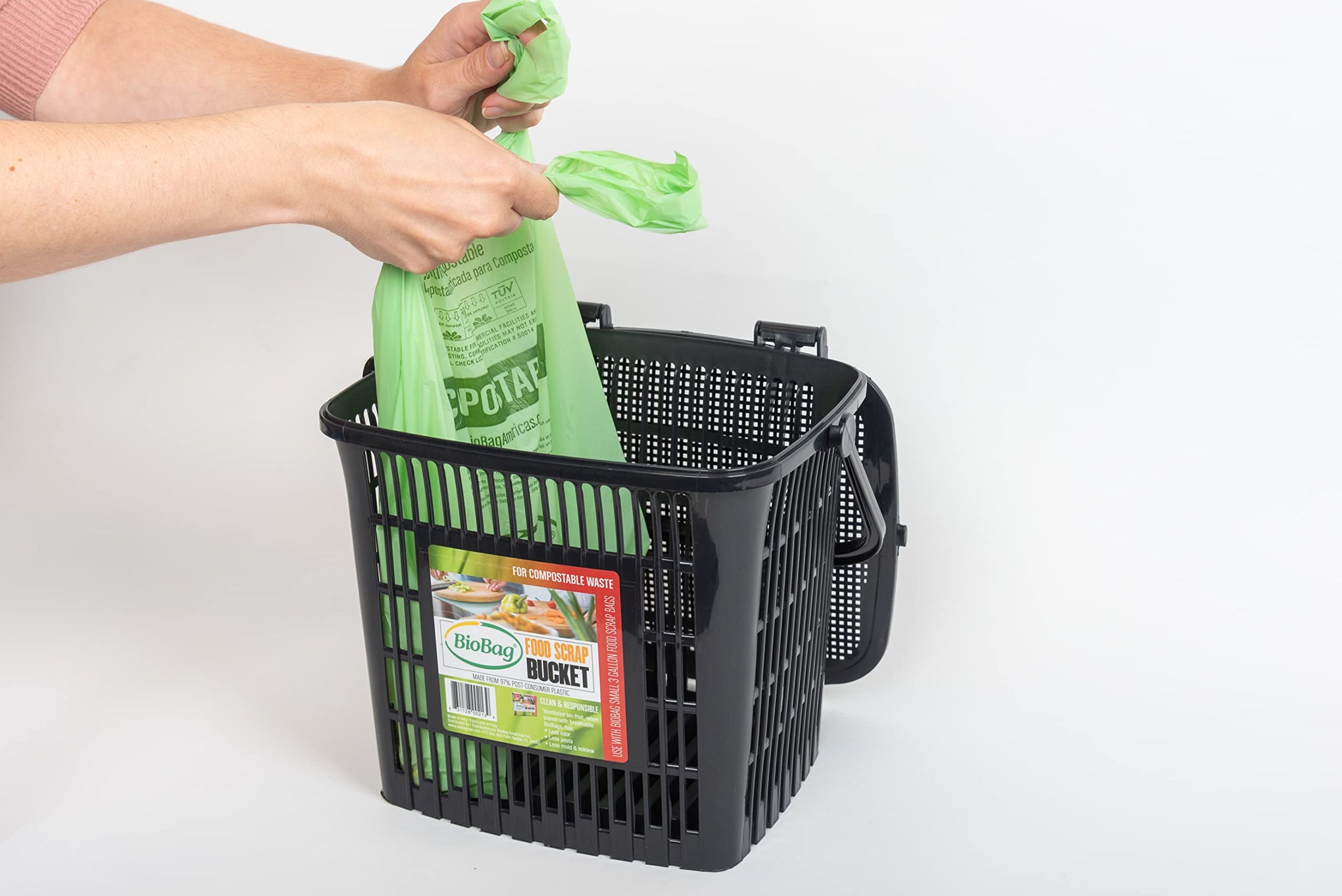 2.6 Gallon Compostable Bags with Handles by BioBag