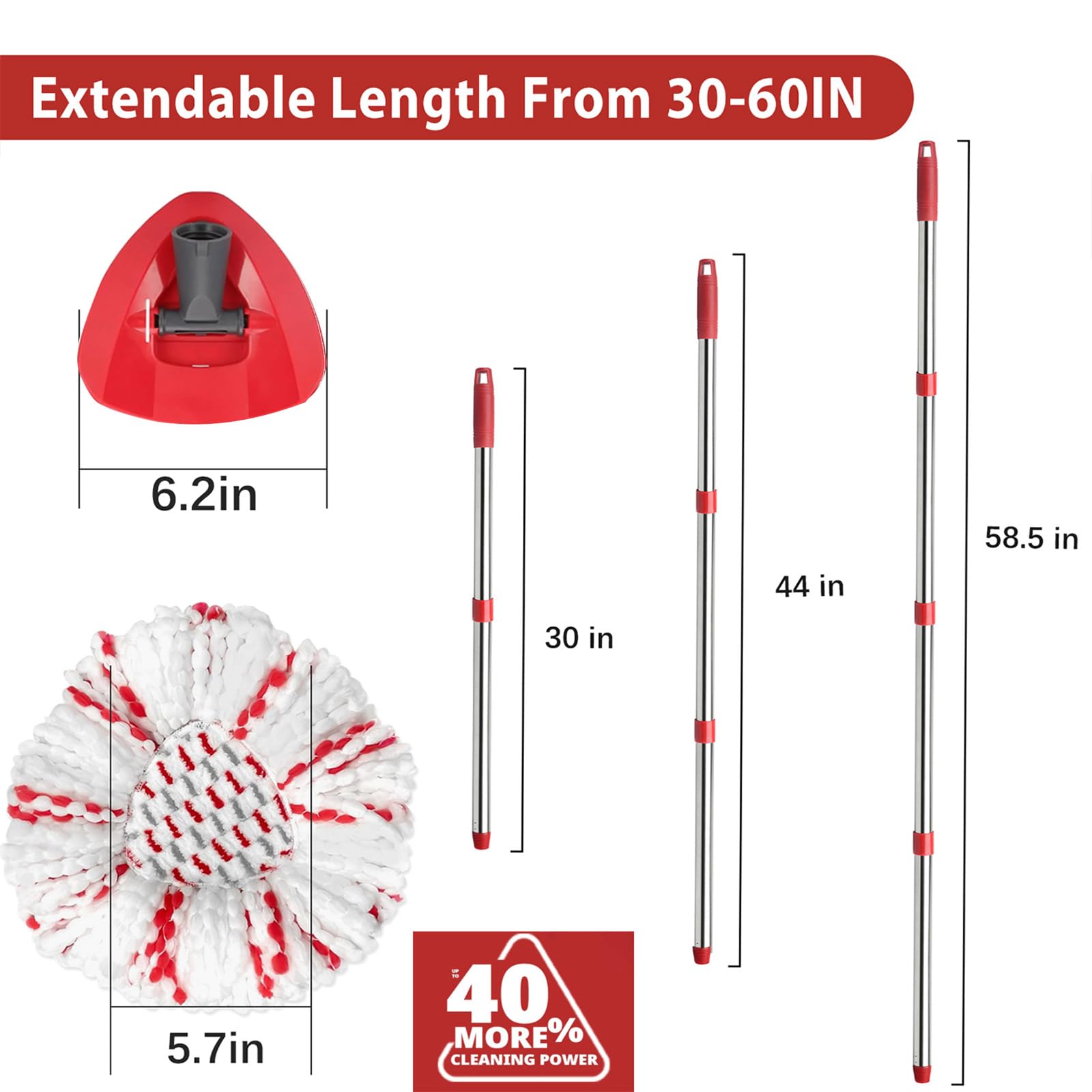 Spin Mop Replacement Head (4 Count)
