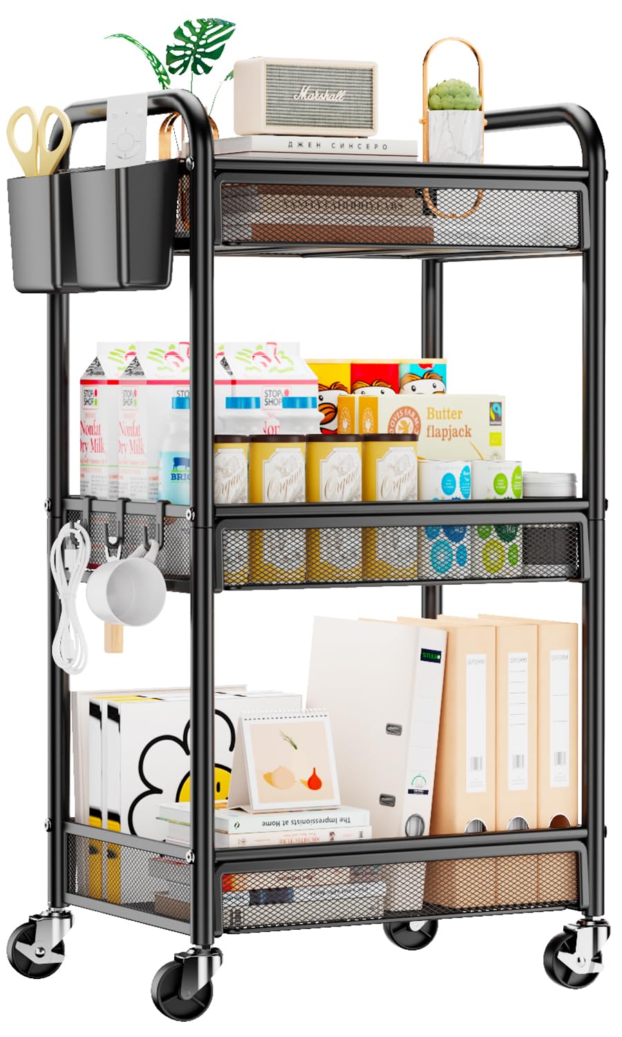 3 Tier Metal Rolling Cart