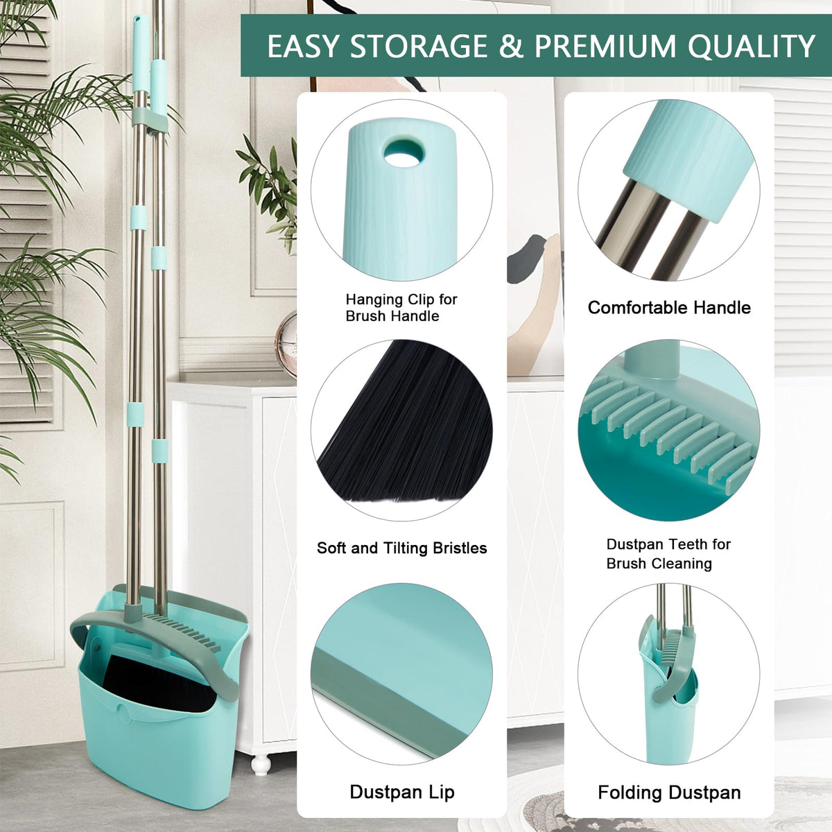Broom and Dustpan Combo Set