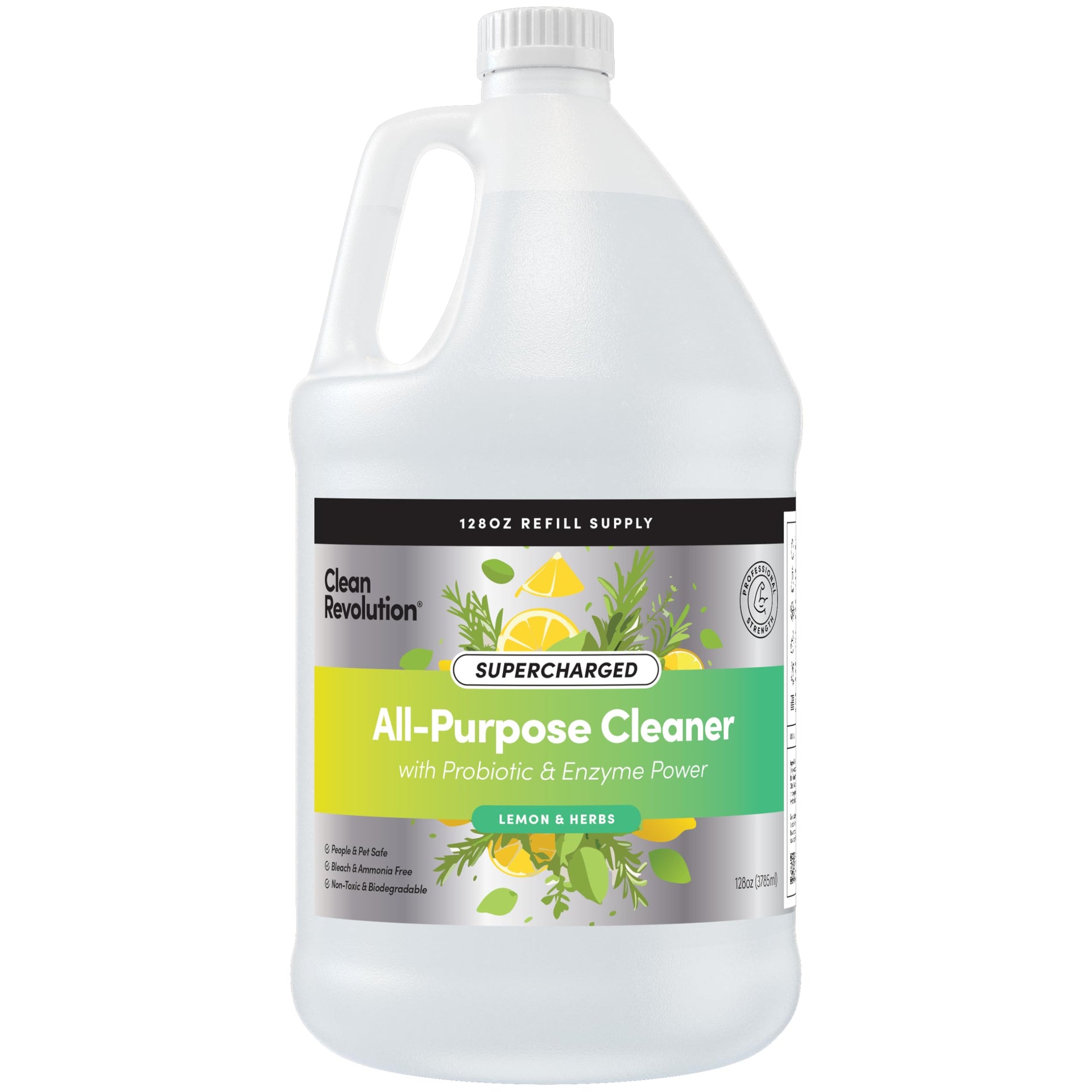 SuperCharged All Purpose Cleaner Refill with Smart Probiotic + Enzyme Complex (128 Fl Oz)