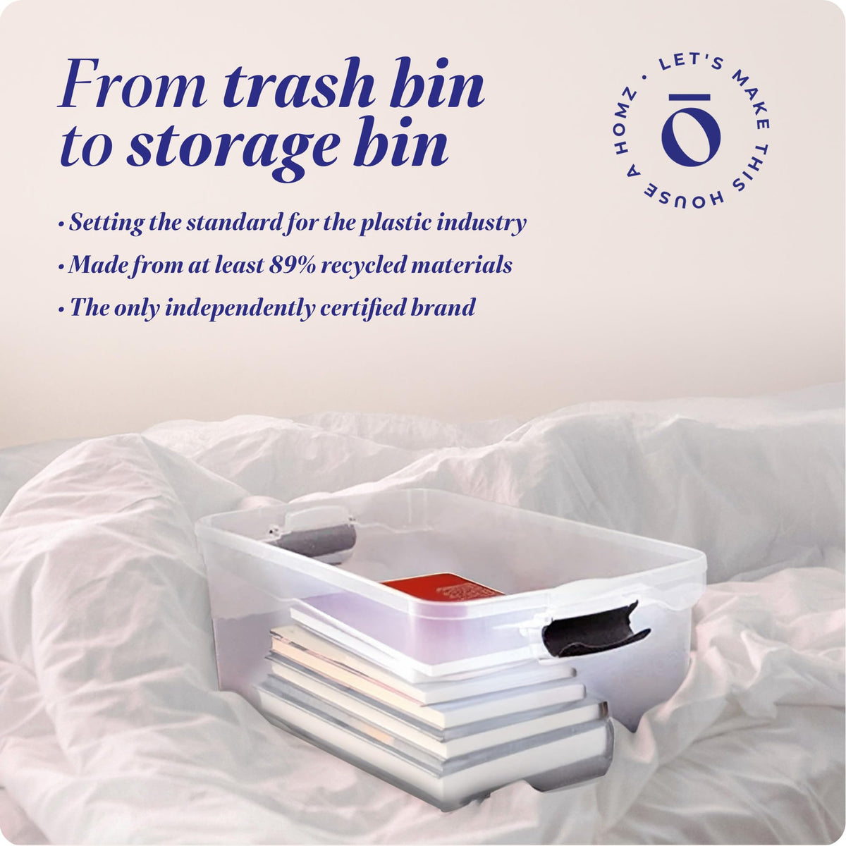 Clear Plastic Storage Bin with Secure Latch (2 Count)