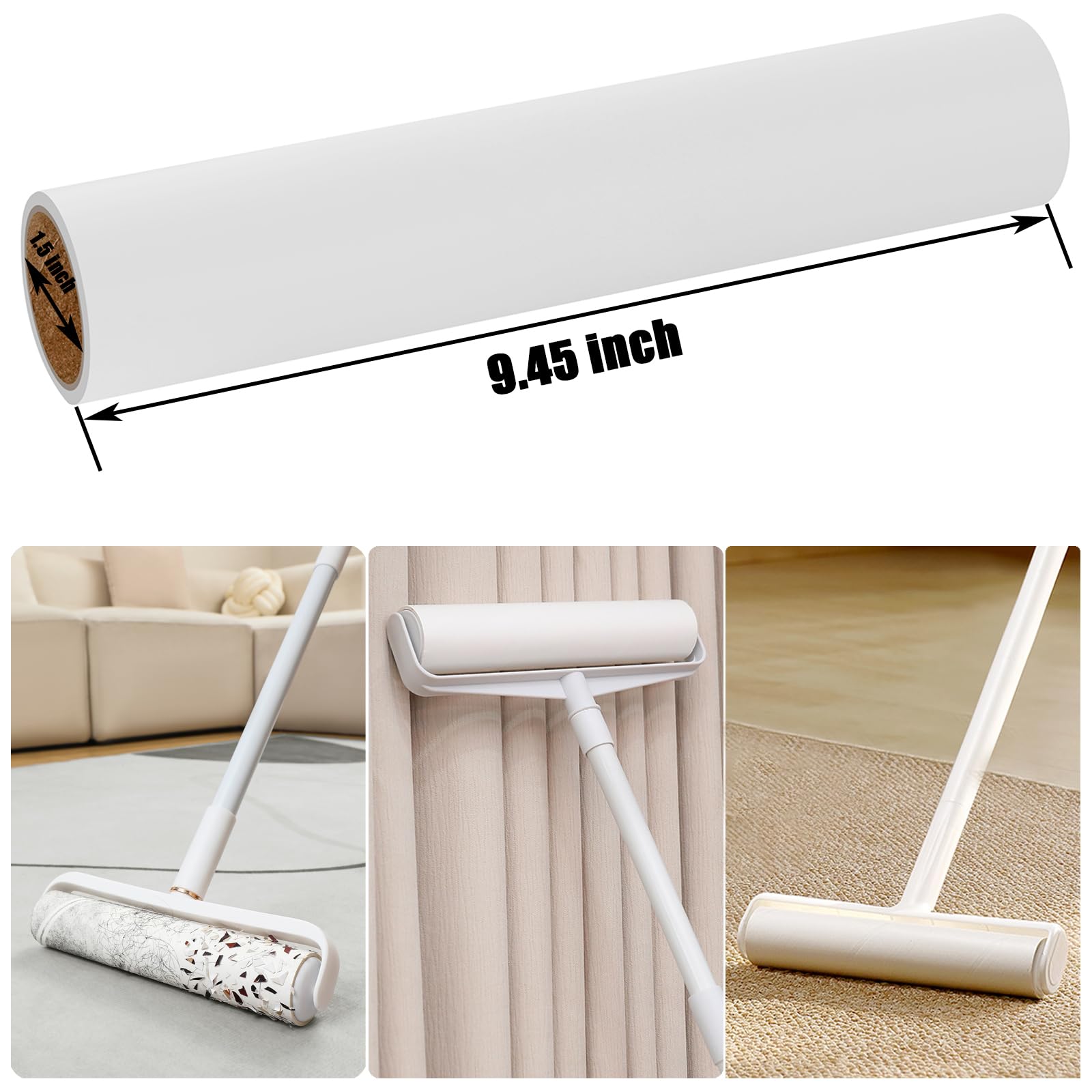 9.45 inch Lint Roller Refill Extra Sticky 9.4 (360 Count)