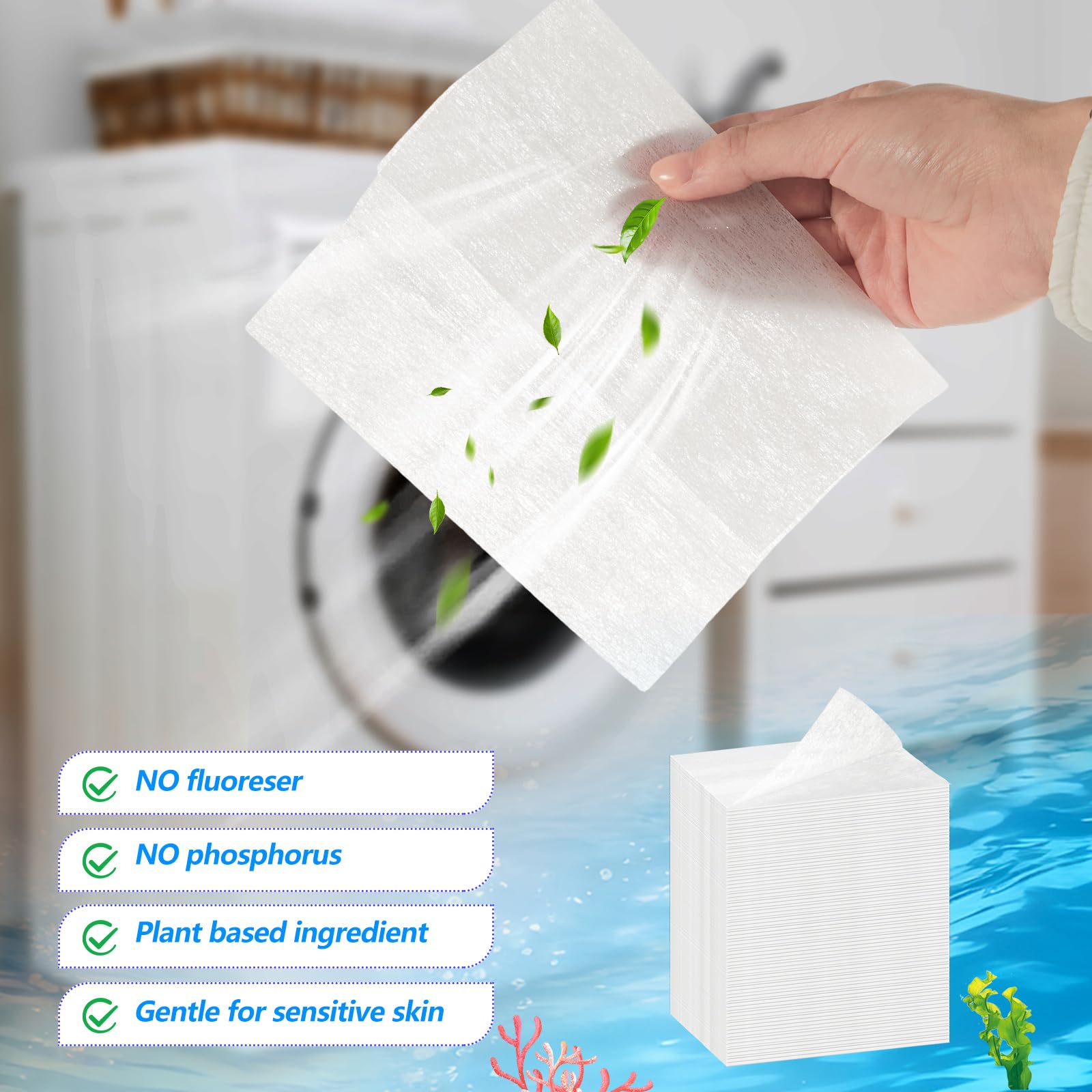 600 Count Dryer Sheets Bulk Fabric Softener Ocean Breeze Scent Dryer Sheets Naturally Softens and Removes Static Cling