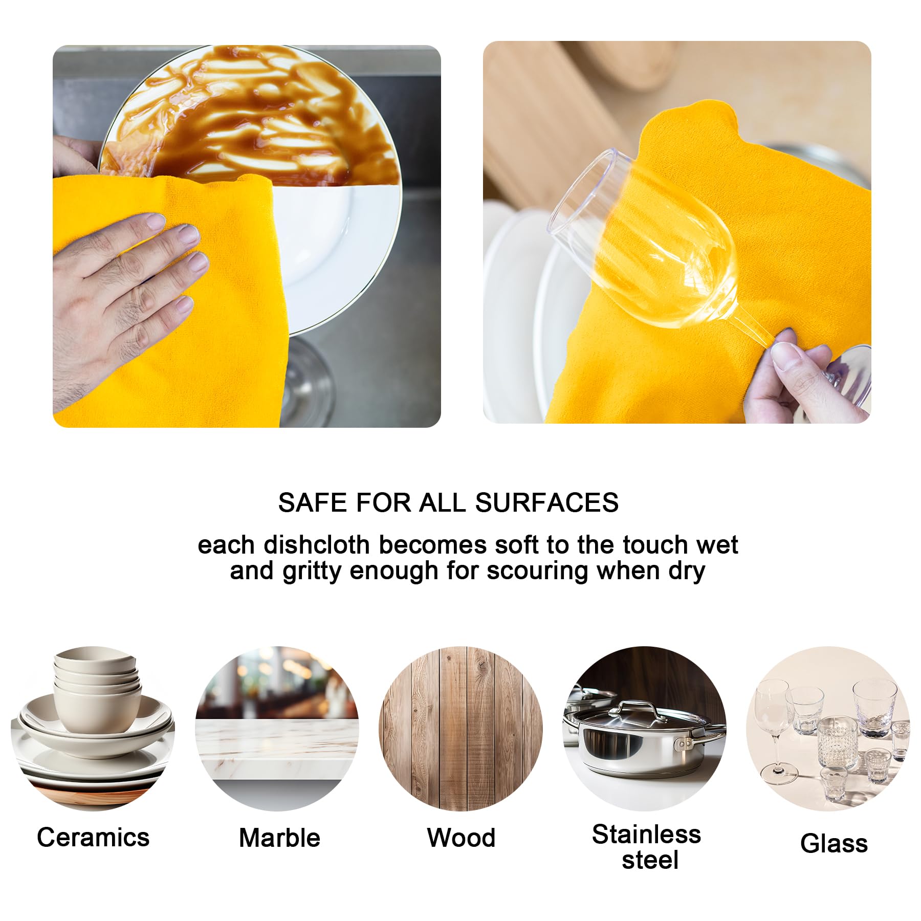 Microfiber Kitchen Dish Towels for Washing Dishes 8 Pack