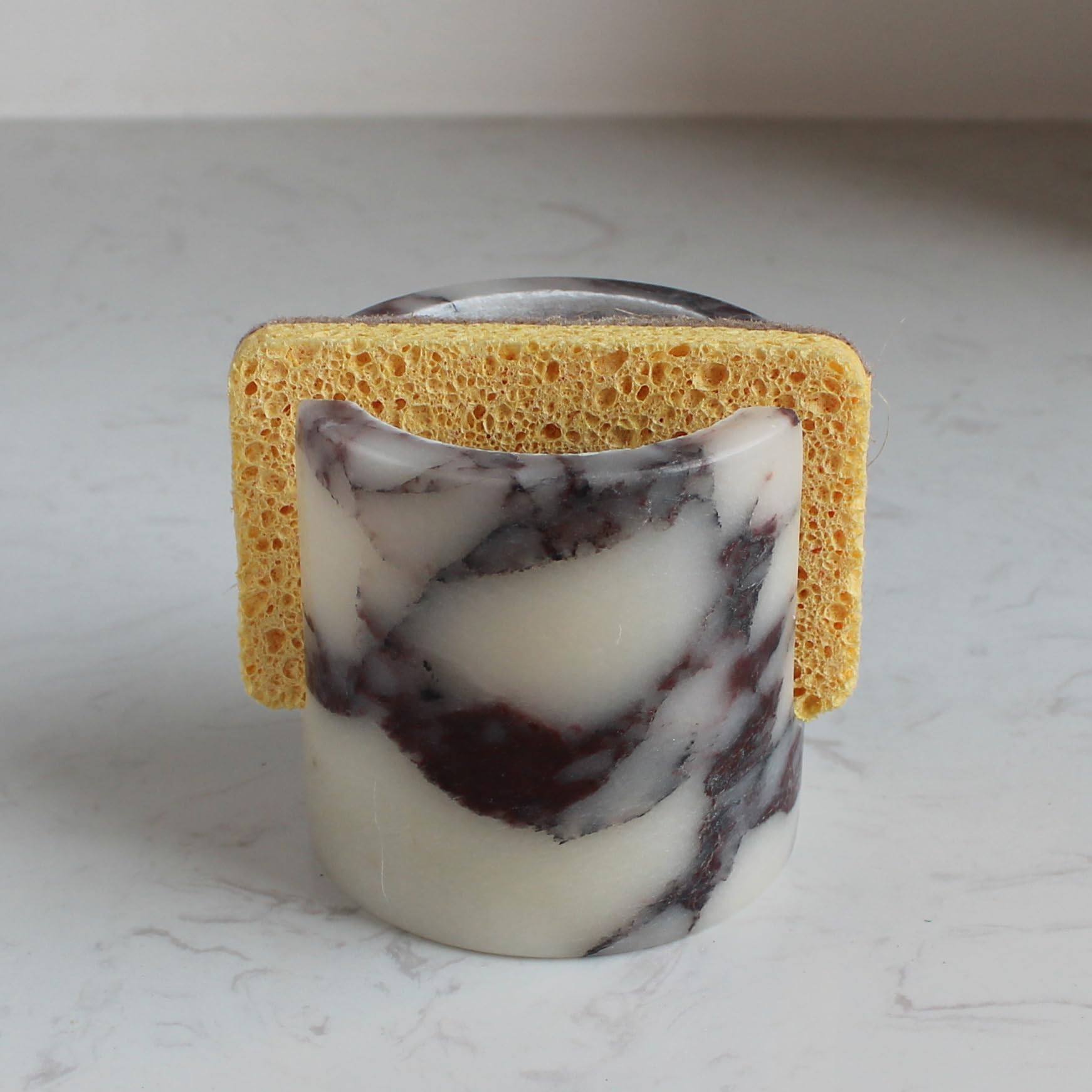Natural Marble Travertine Sponge Holder for Kitchen Counter