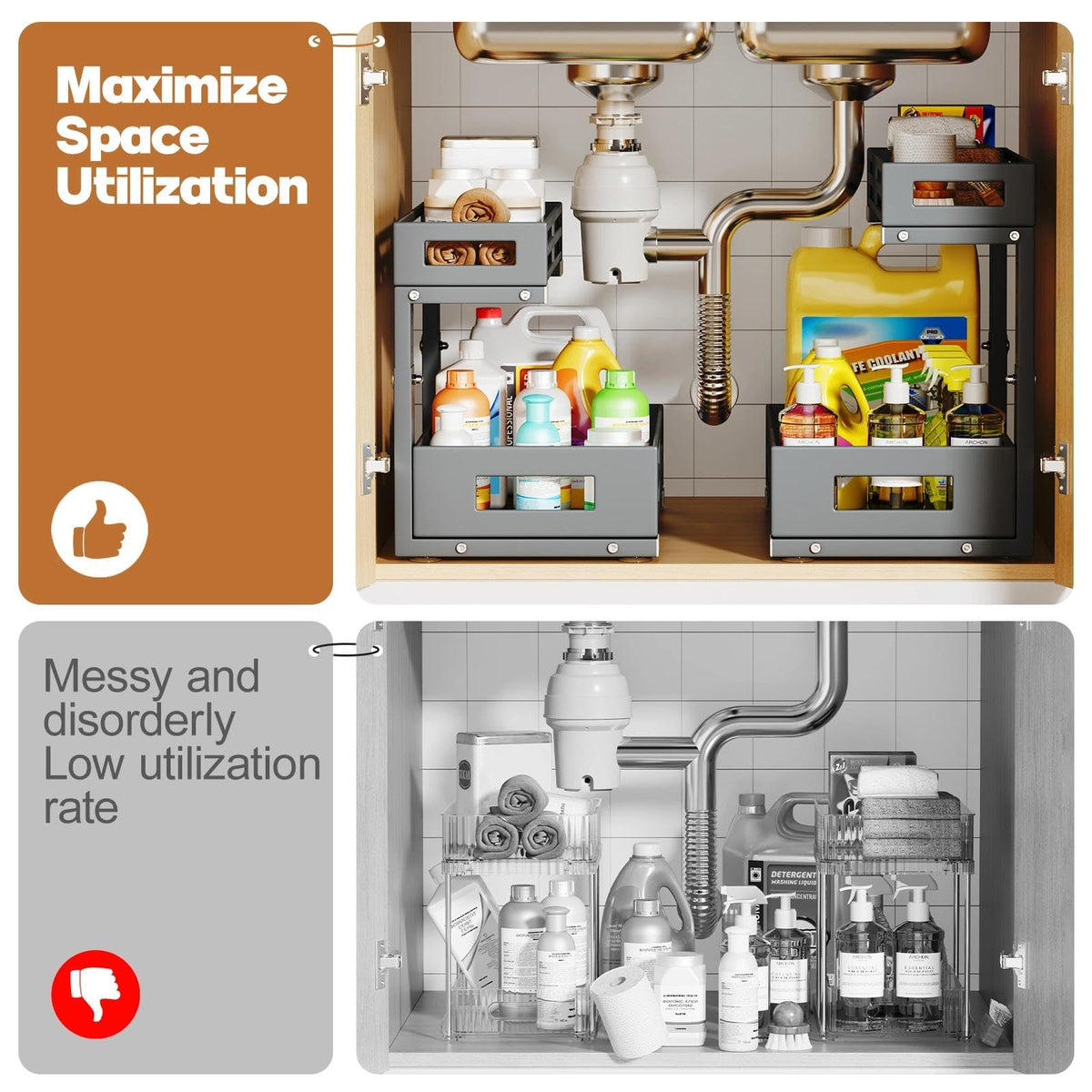 1 Pack Under Sink Organizers and Storage