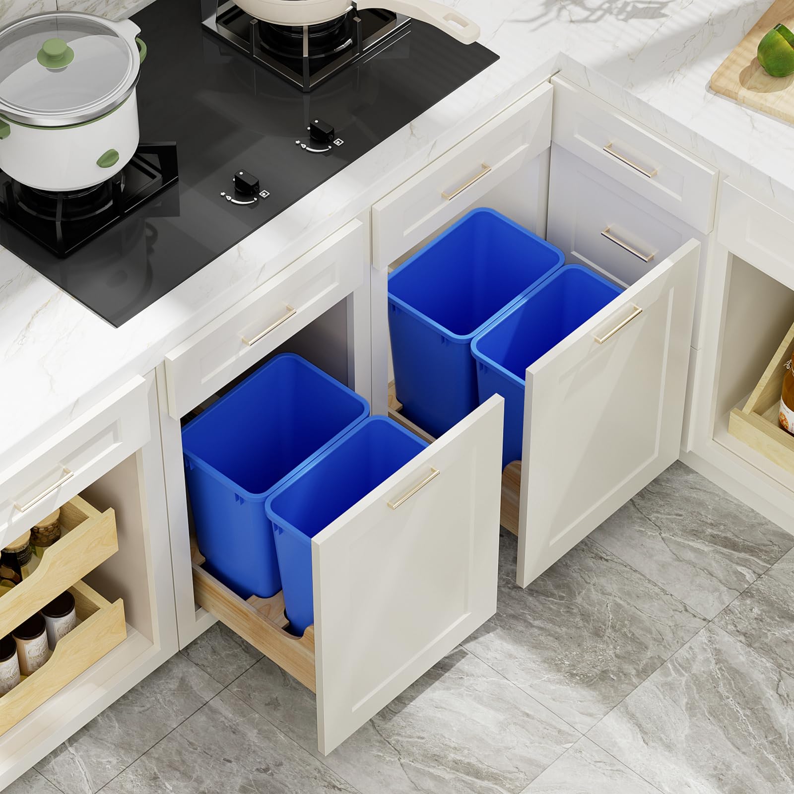 35 Quart Plastic Trash Can (2 Count)