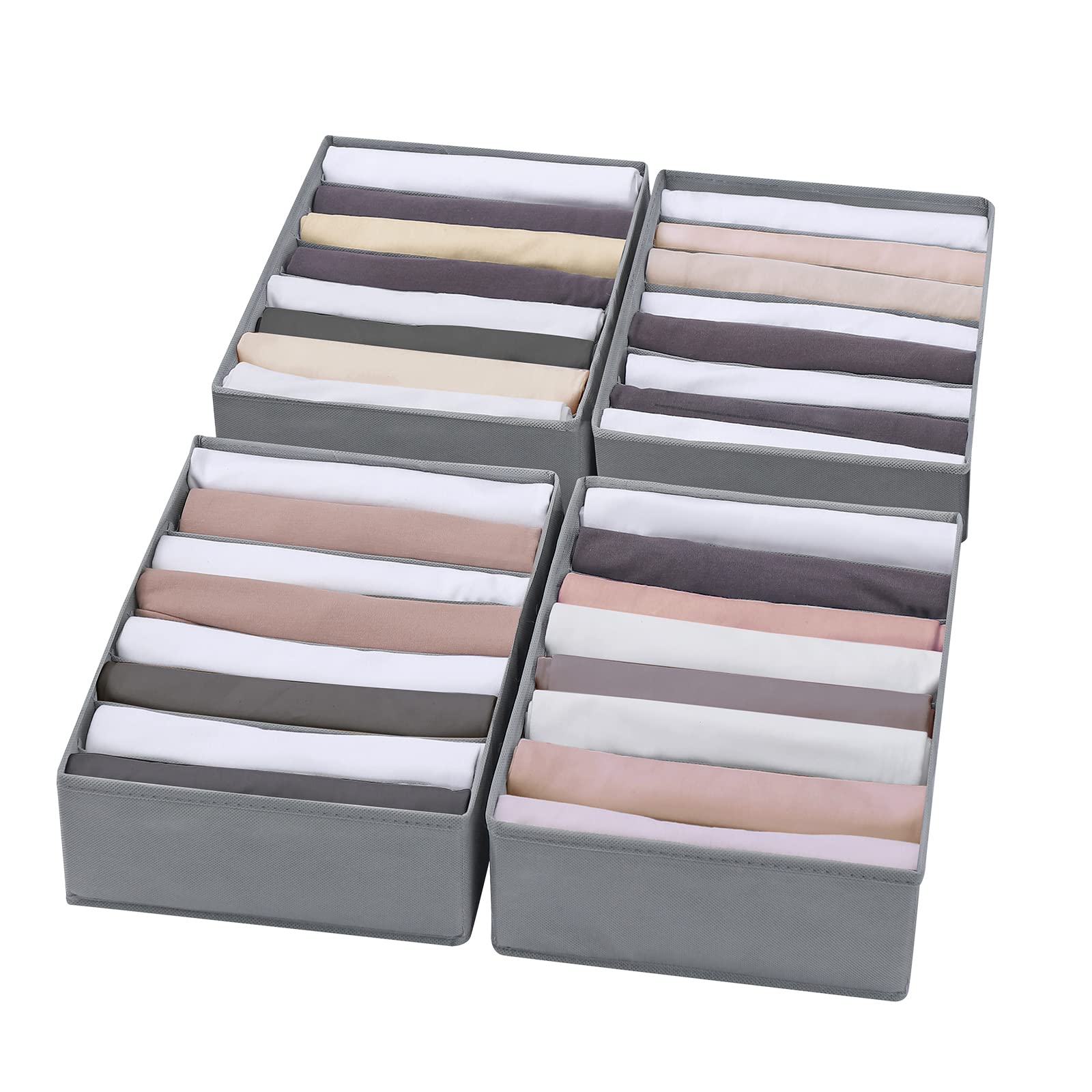 4 Packs T shirt Drawer Organizers for Clothing (4 Count)