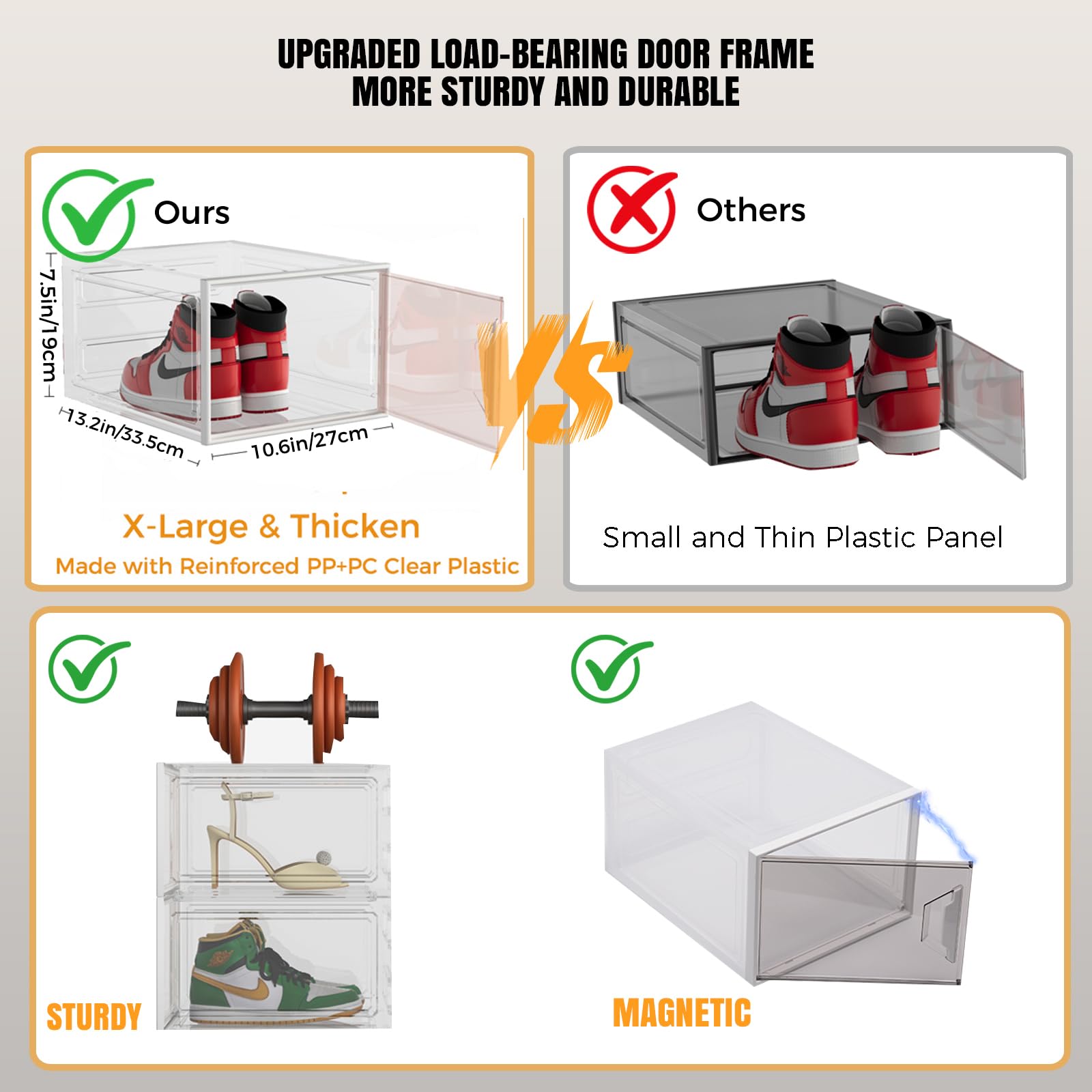 6 Pack Shoe Storage Box Organizer (6 Count)