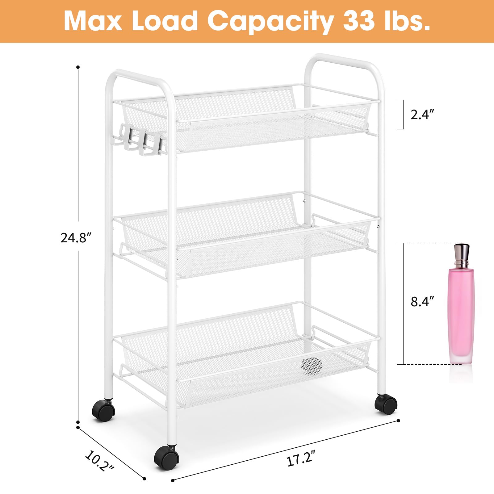 3 Tier Rolling Cart